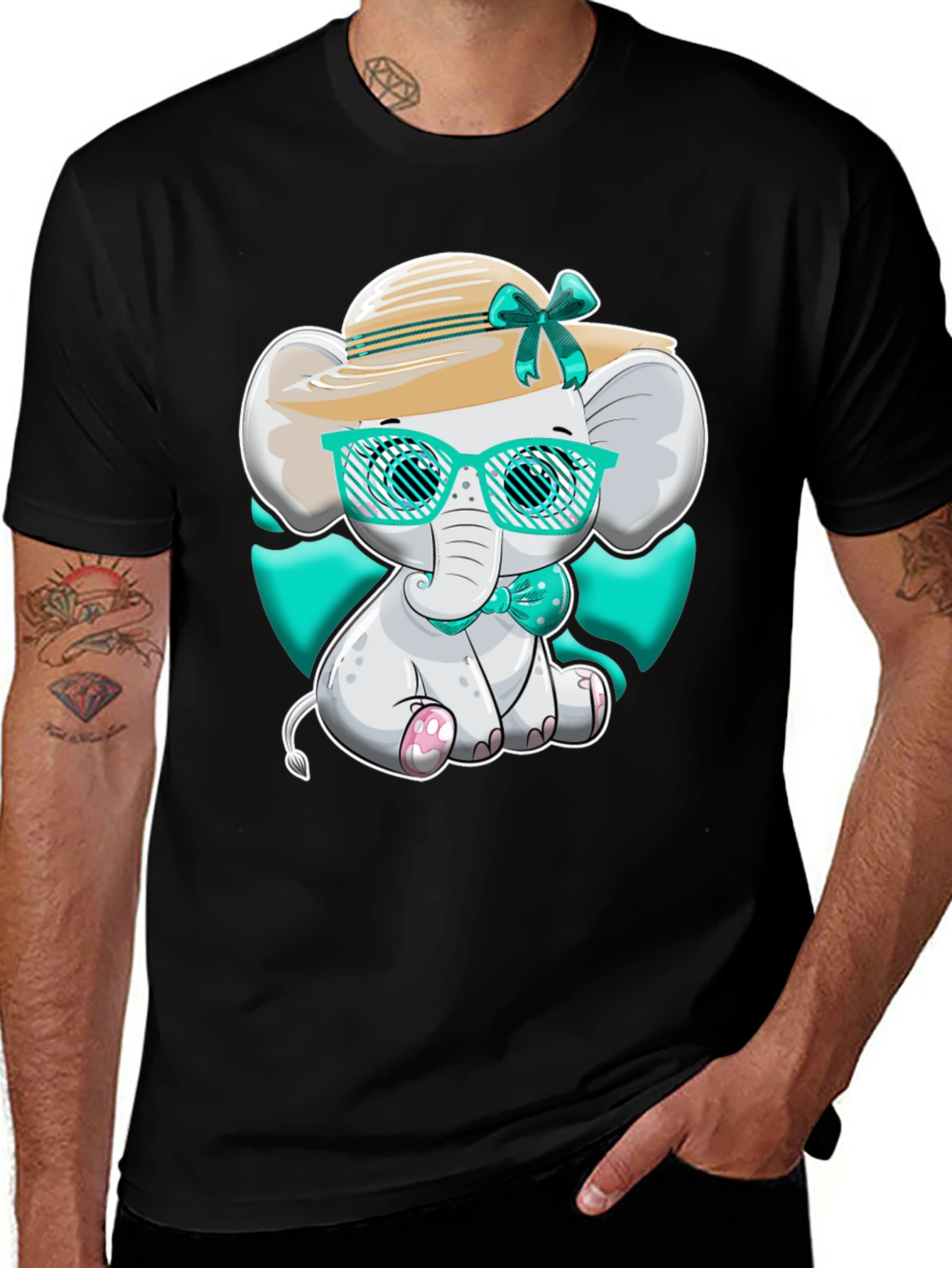Cute Elephant T-Shirt - Cartoon Animal Design