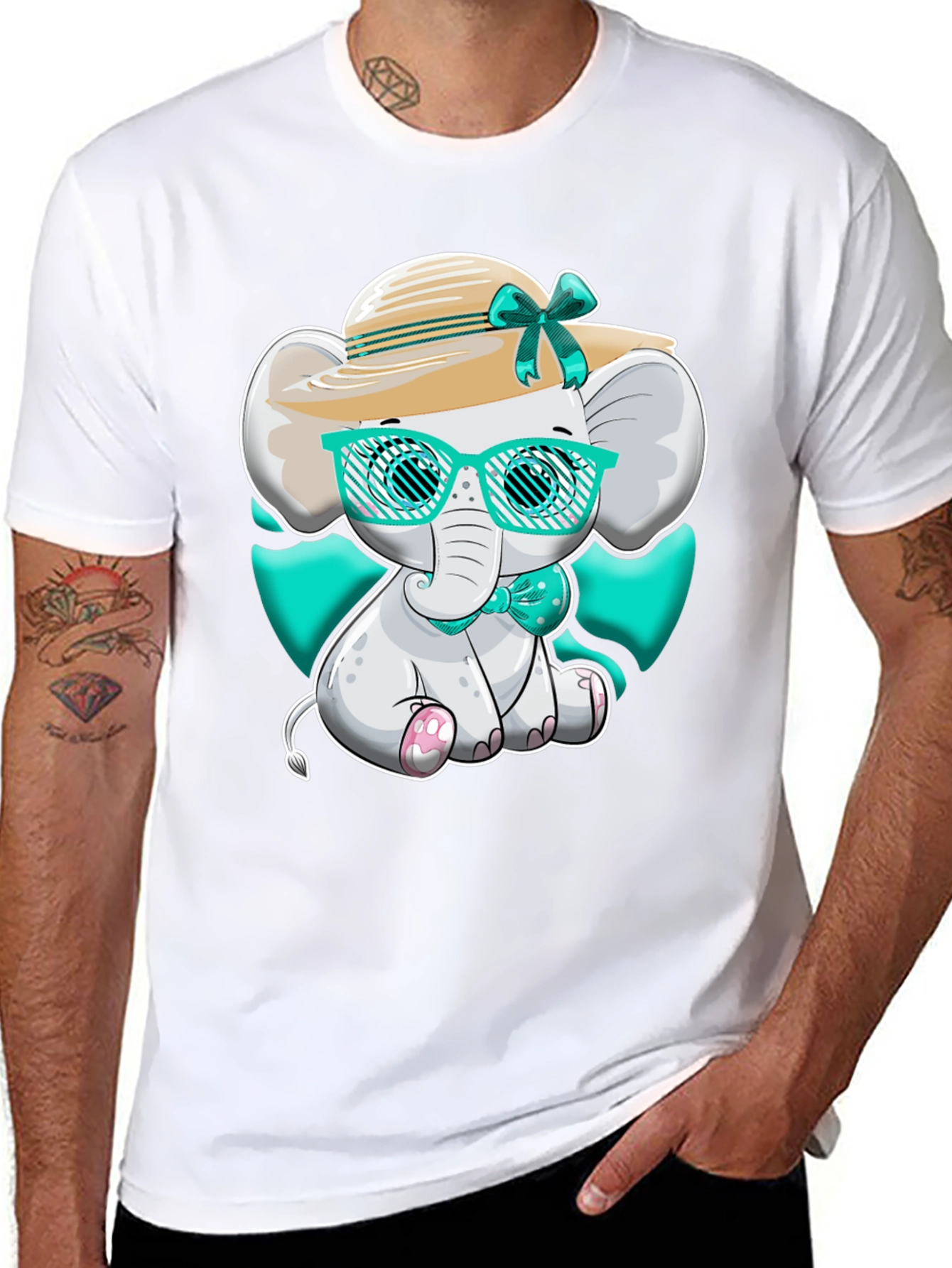 Cute Elephant T-Shirt - Cartoon Animal Design