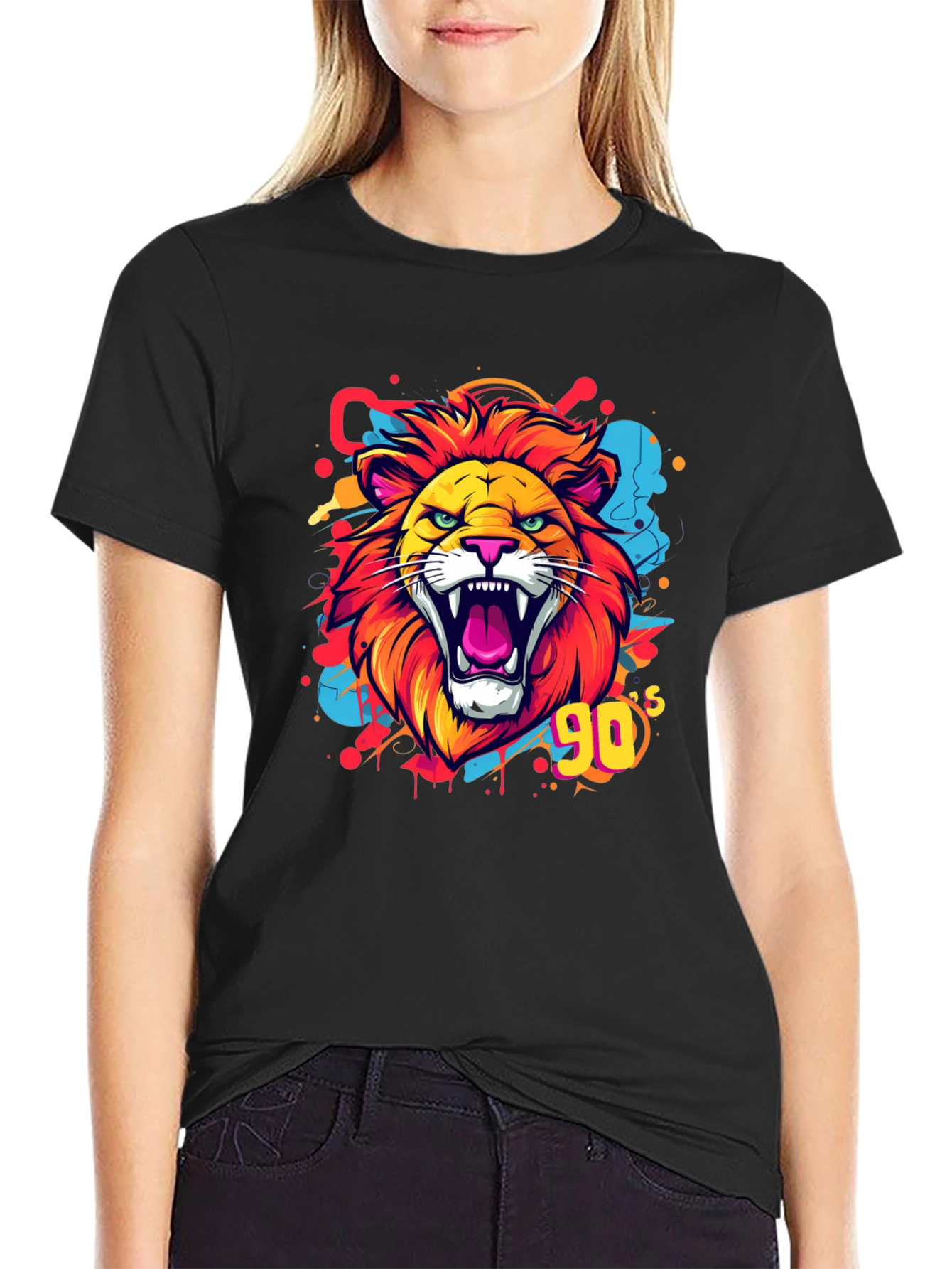Roaring 90s Lion Graphic Tee