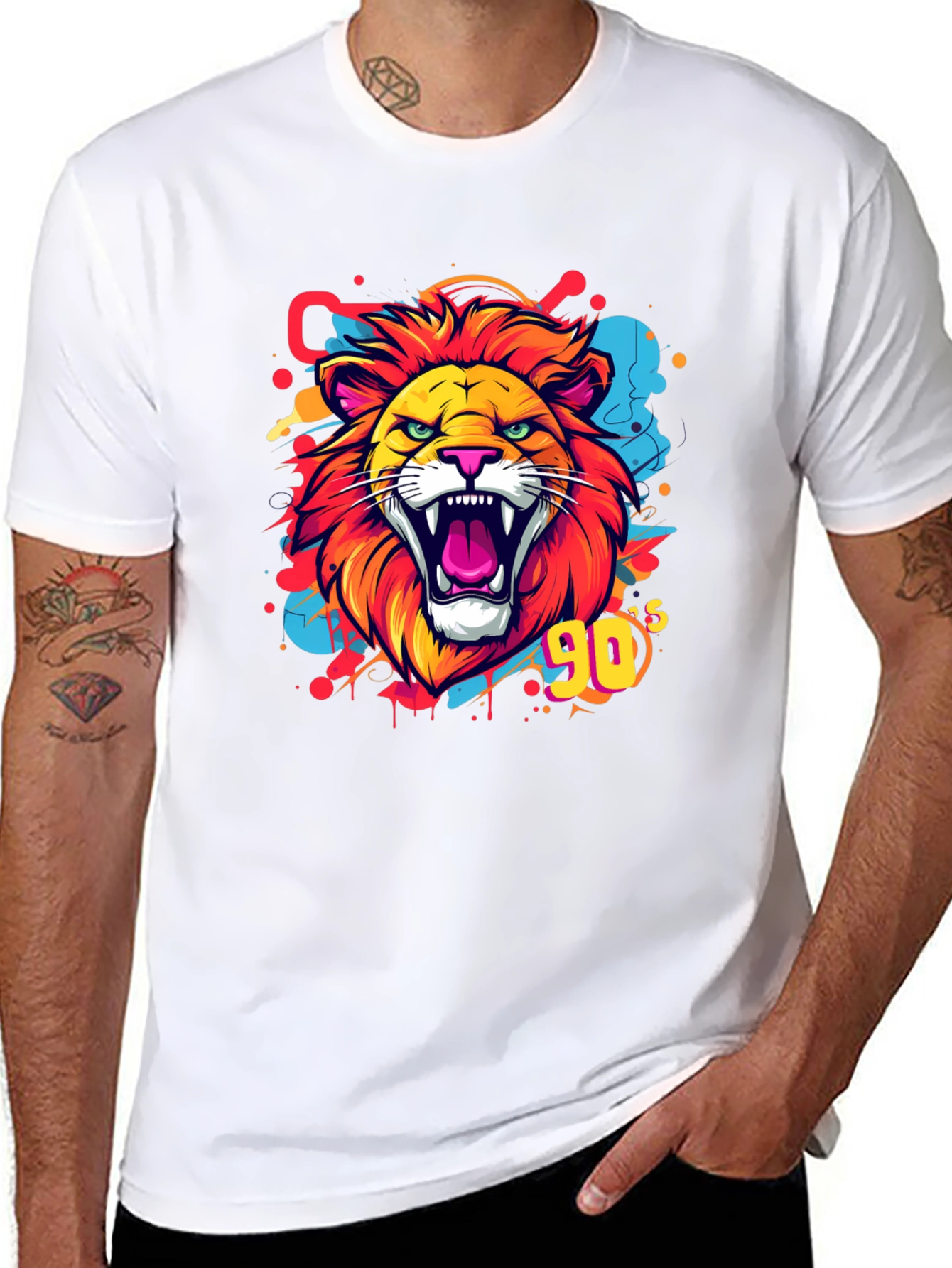 Roaring 90s Lion Graphic Tee