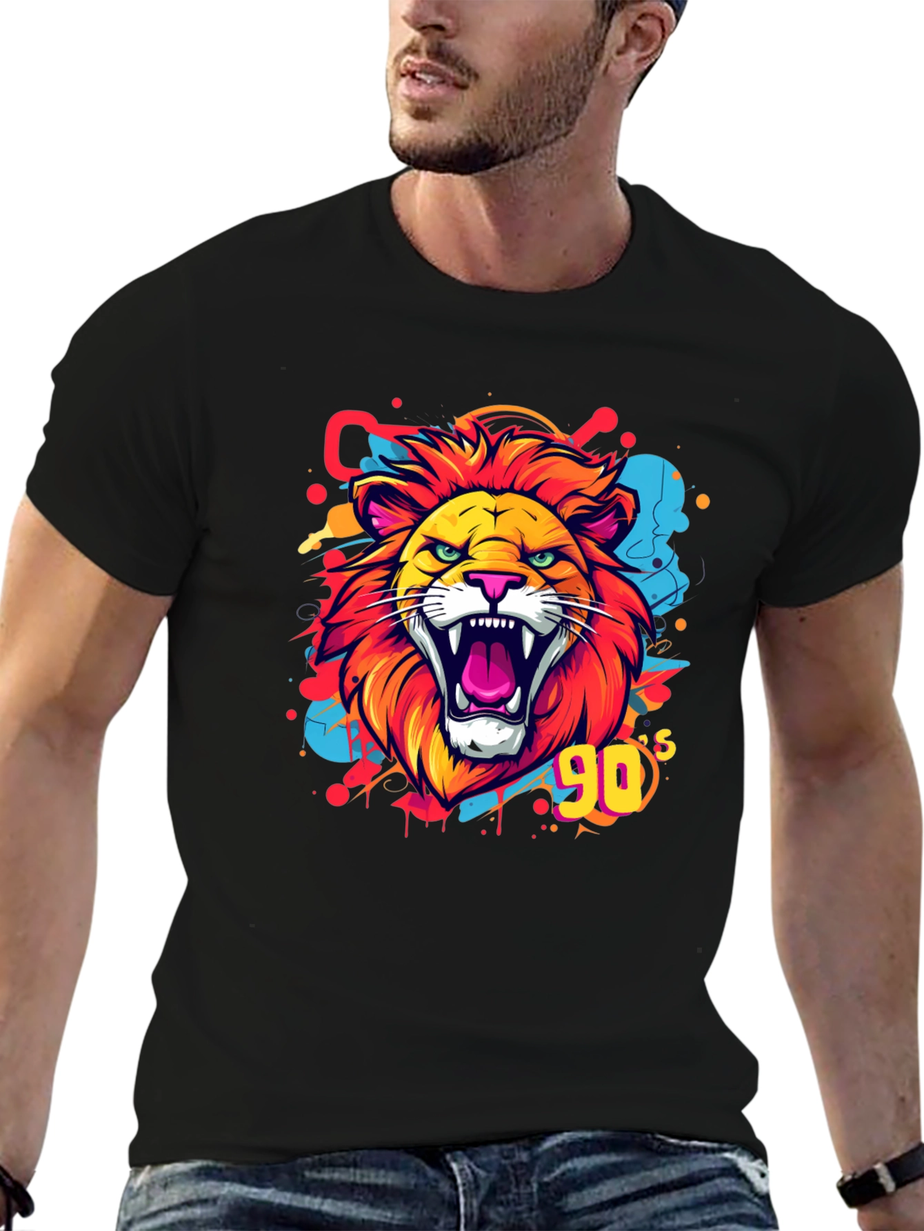 Roaring 90s Lion Graphic Tee