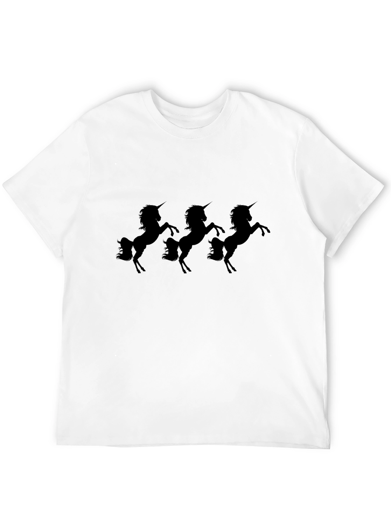 Unicorn Silhouette Graphic Black T-Shirt