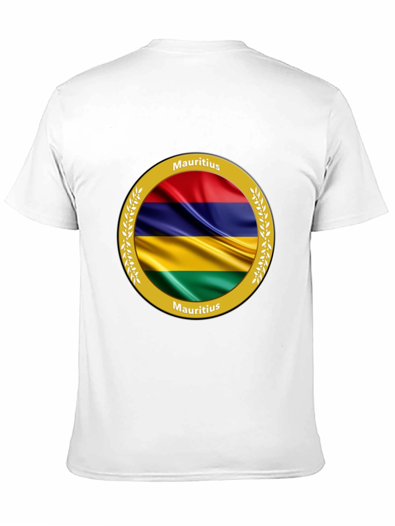 Mauritius Flag T-Shirt - Round Emblem Design