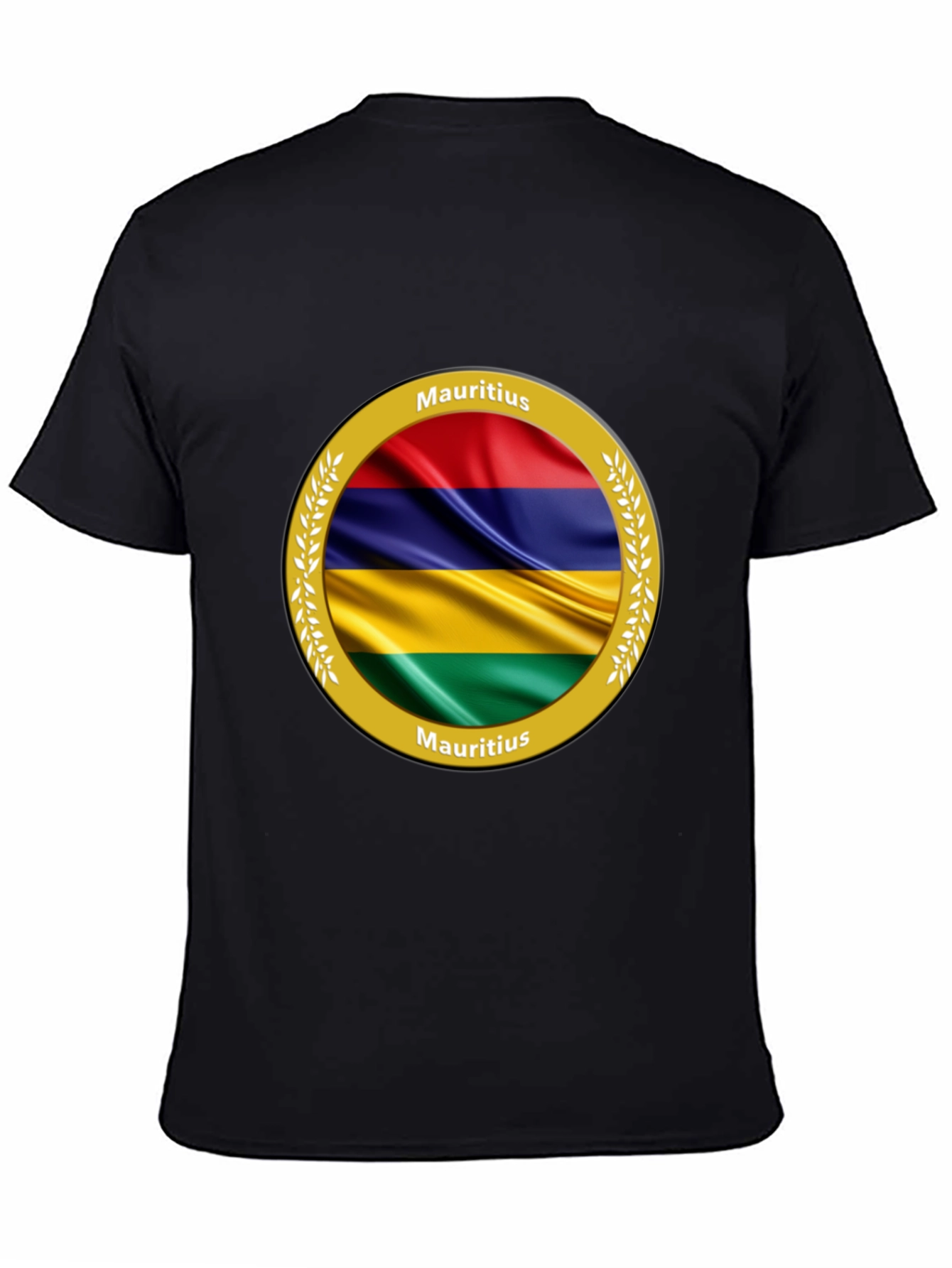 Mauritius Flag T-Shirt - Round Emblem Design