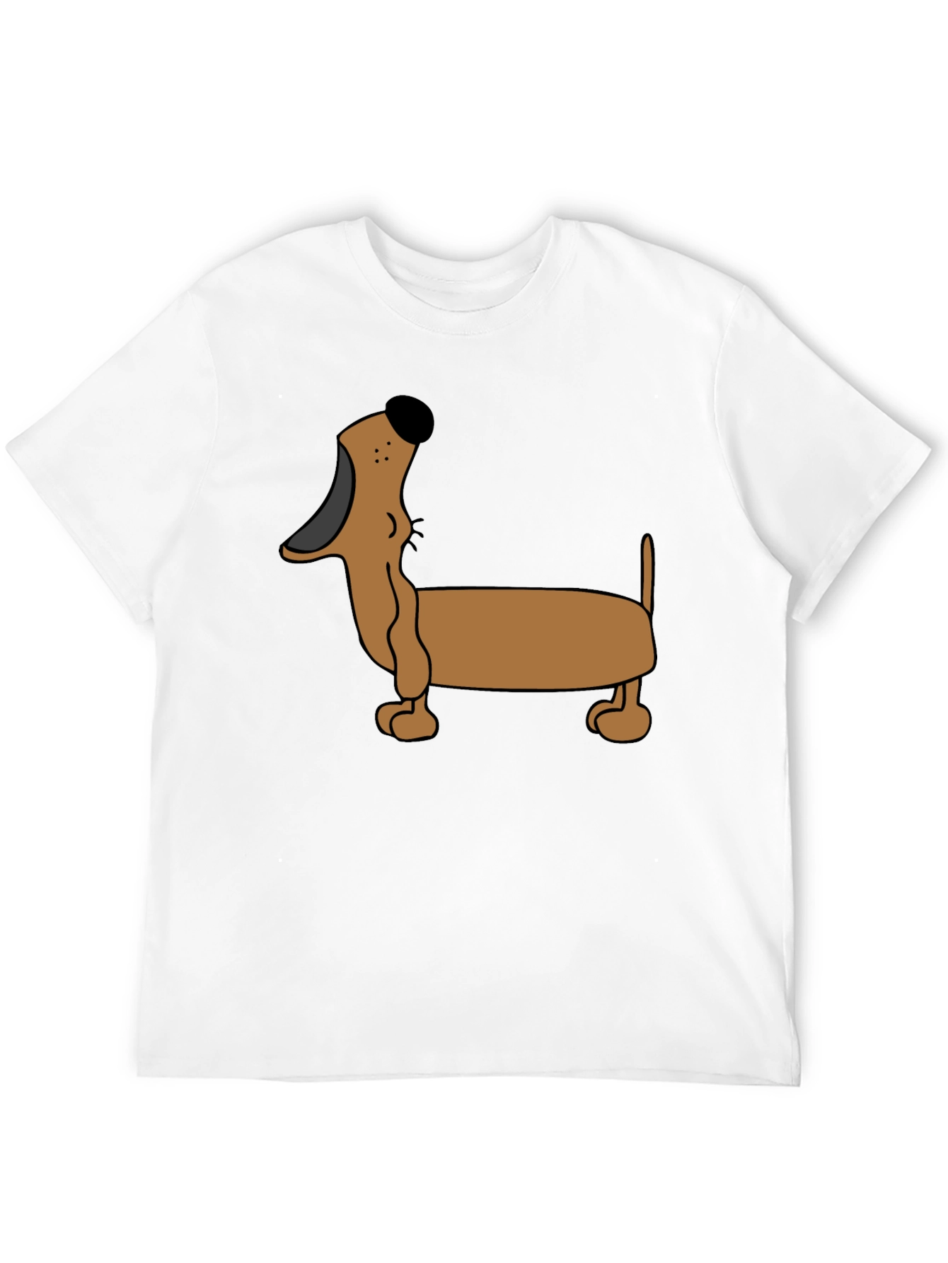 Cartoon Dachshund T-Shirt - Black