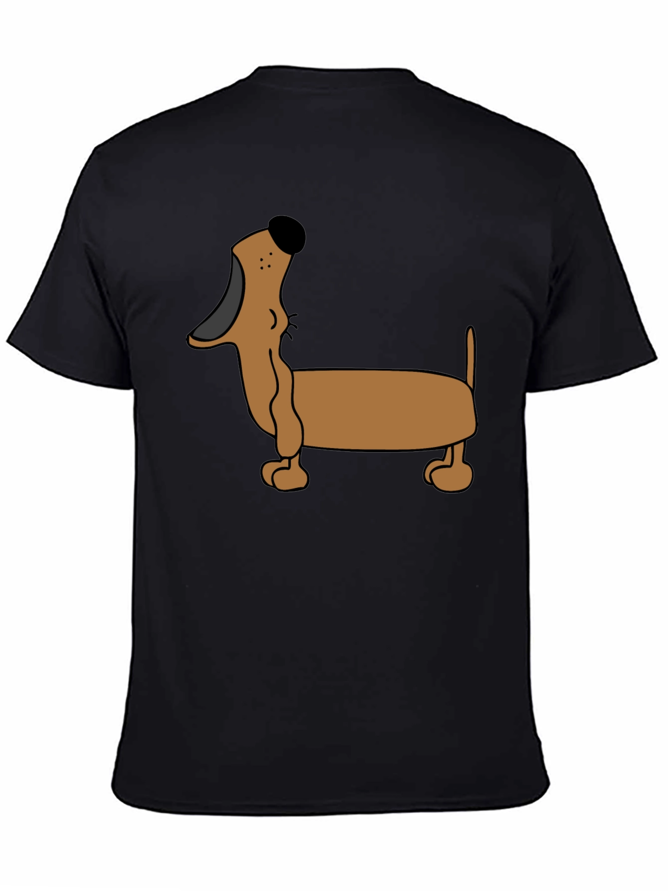 Cartoon Dachshund T-Shirt - Black