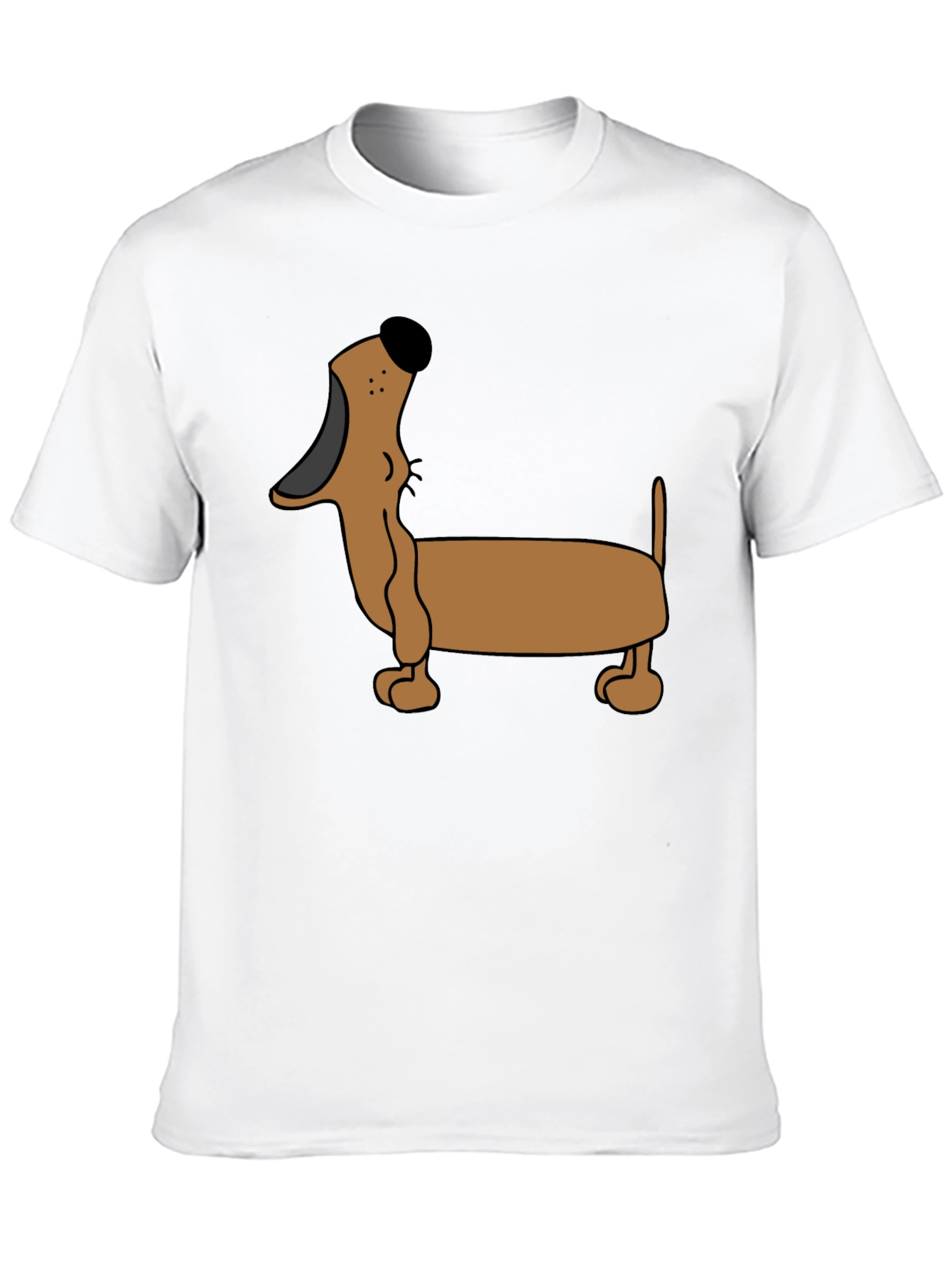 Cartoon Dachshund T-Shirt - Black