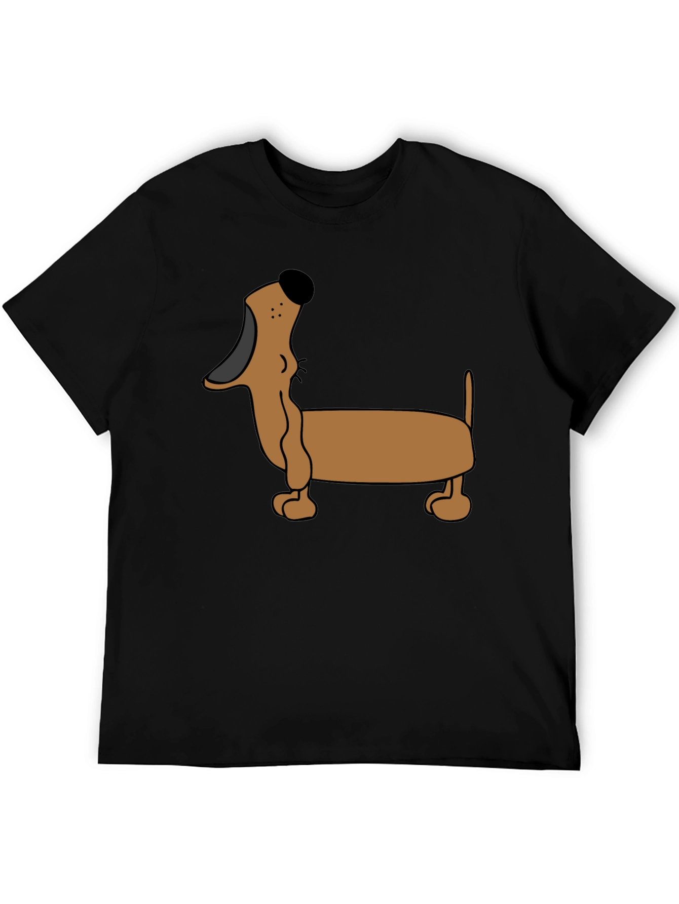 Cartoon Dachshund T-Shirt - Black