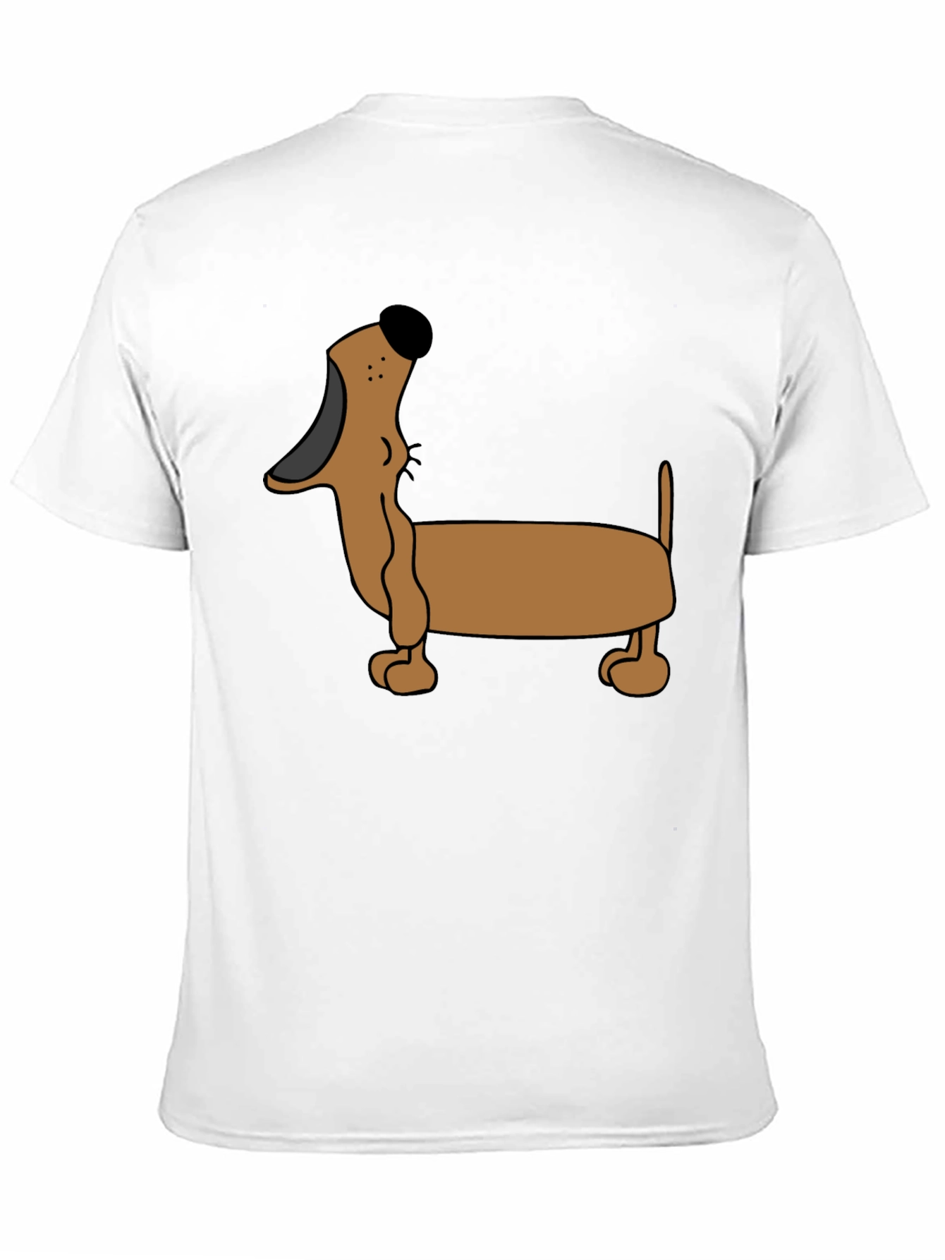 Cartoon Dachshund T-Shirt - Black
