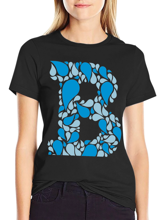Blue Water Drop Initial B Graphic T-Shirt