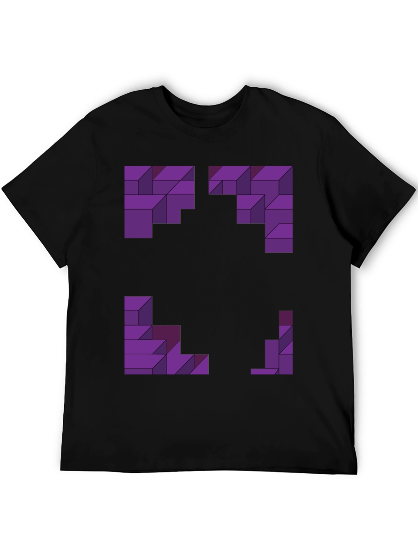 Abstract Purple Block Graphic Tee