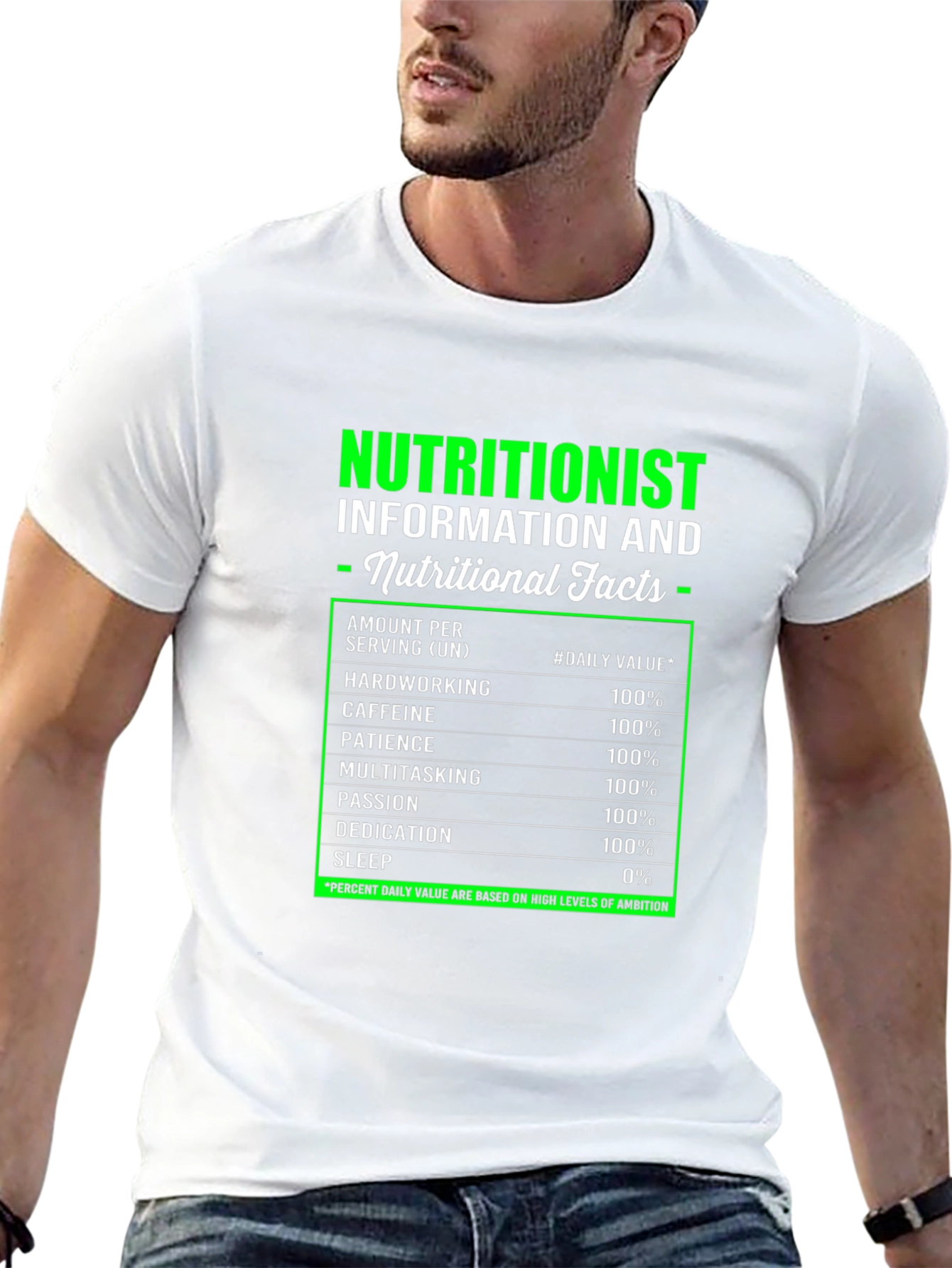 Nutritionist Nutritional Facts Black T-Shirt