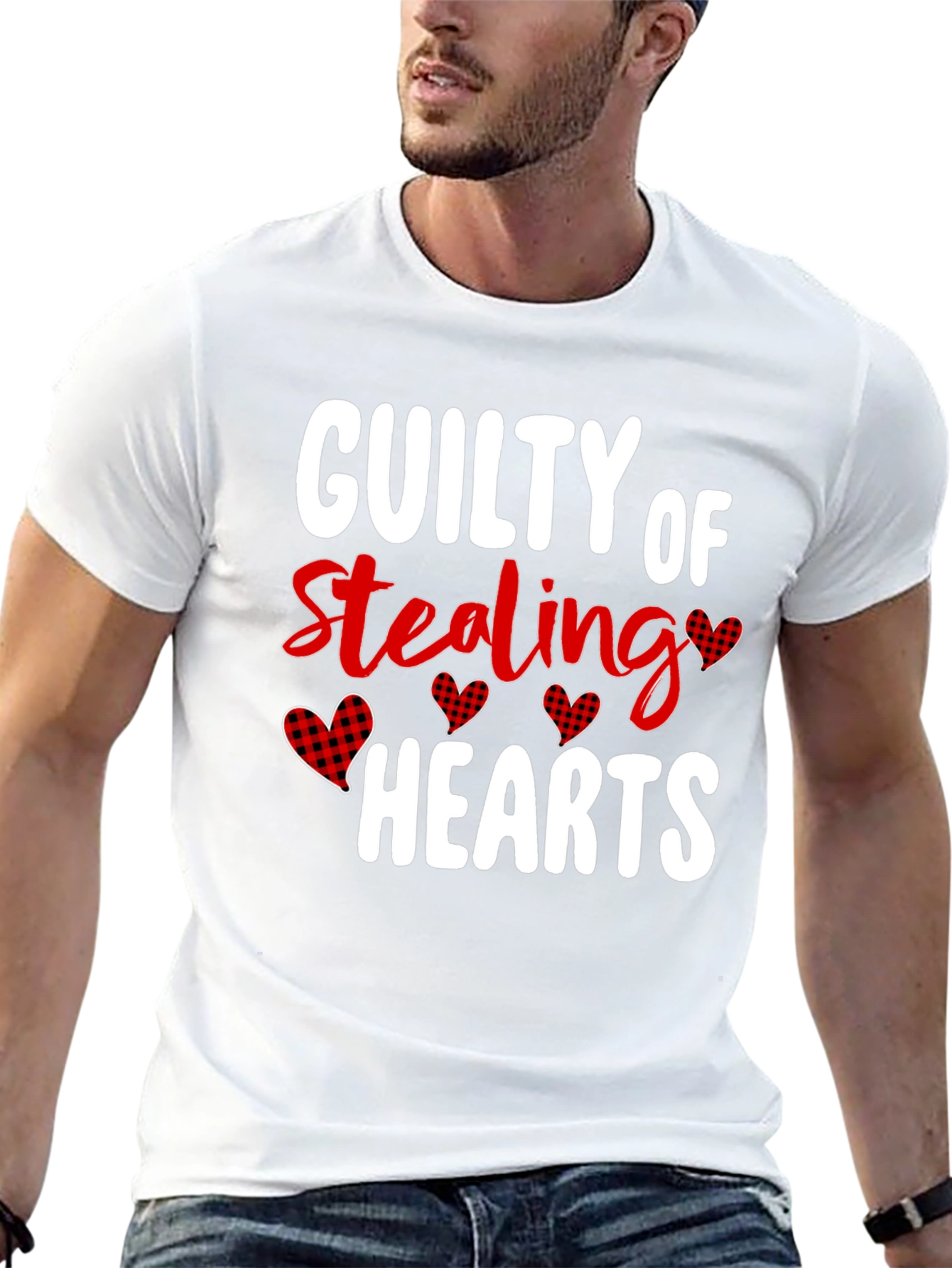 Guilty of Stealing Hearts Valentines Day Graphic T-Shirt