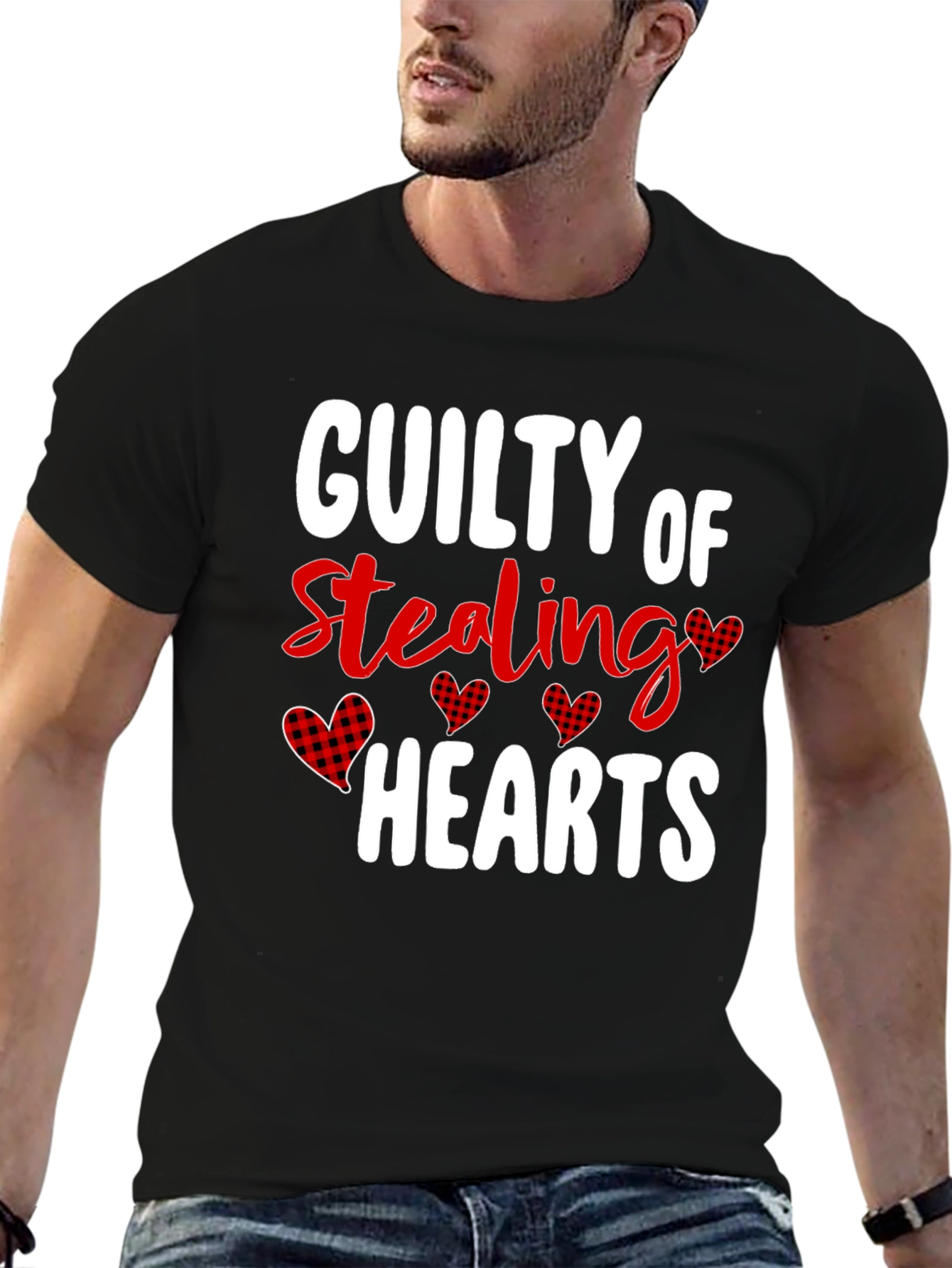 Guilty of Stealing Hearts Valentines Day Graphic T-Shirt