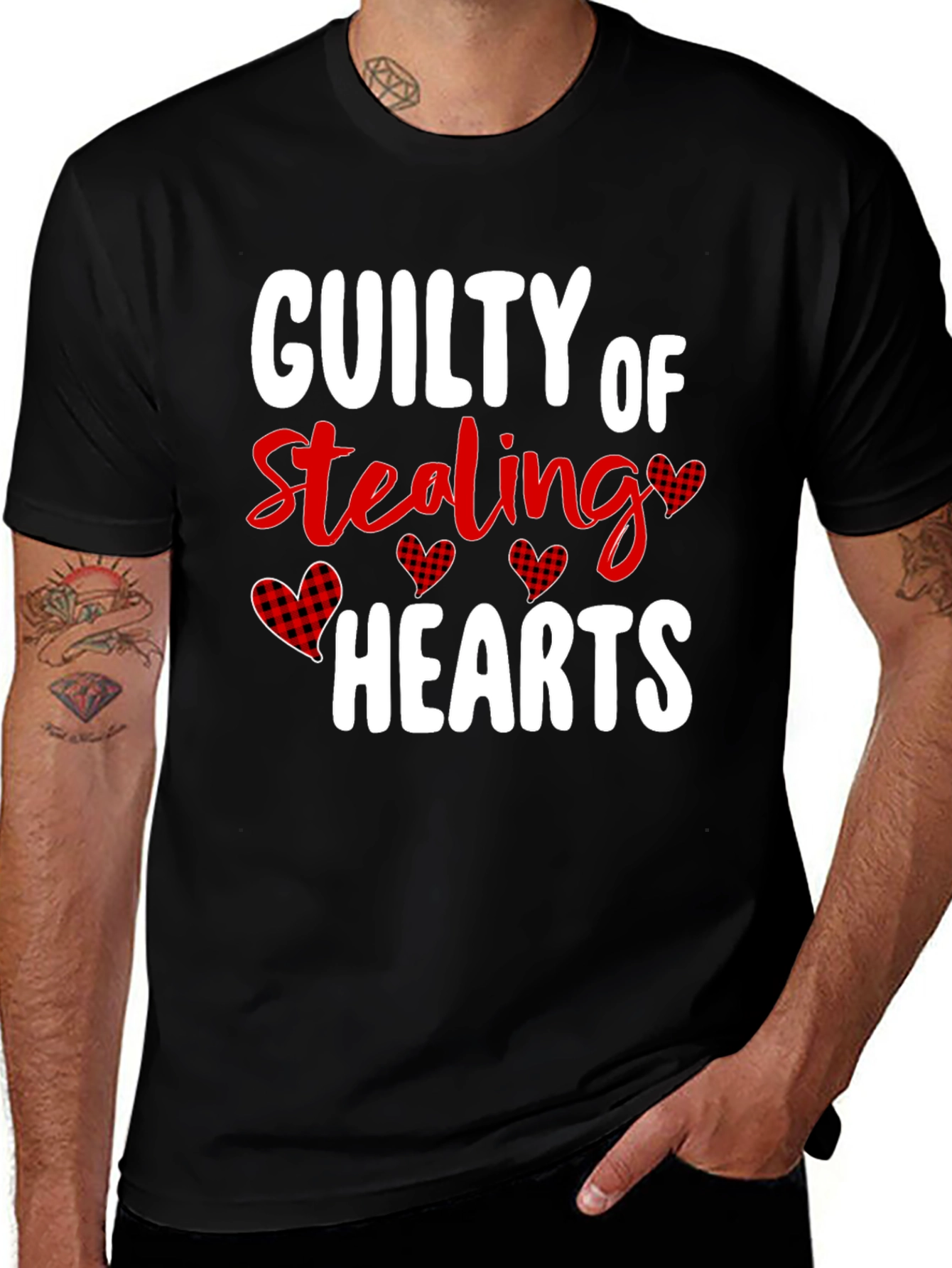 Guilty of Stealing Hearts Valentines Day Graphic T-Shirt