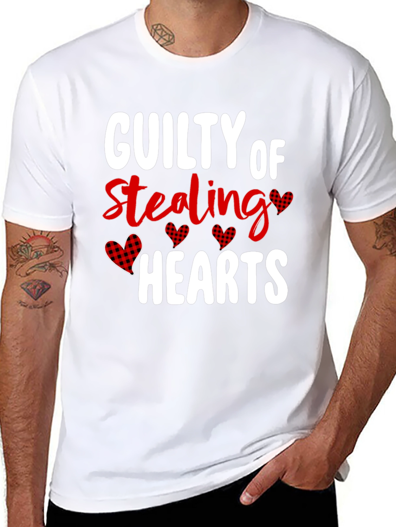 Guilty of Stealing Hearts Valentines Day Graphic T-Shirt
