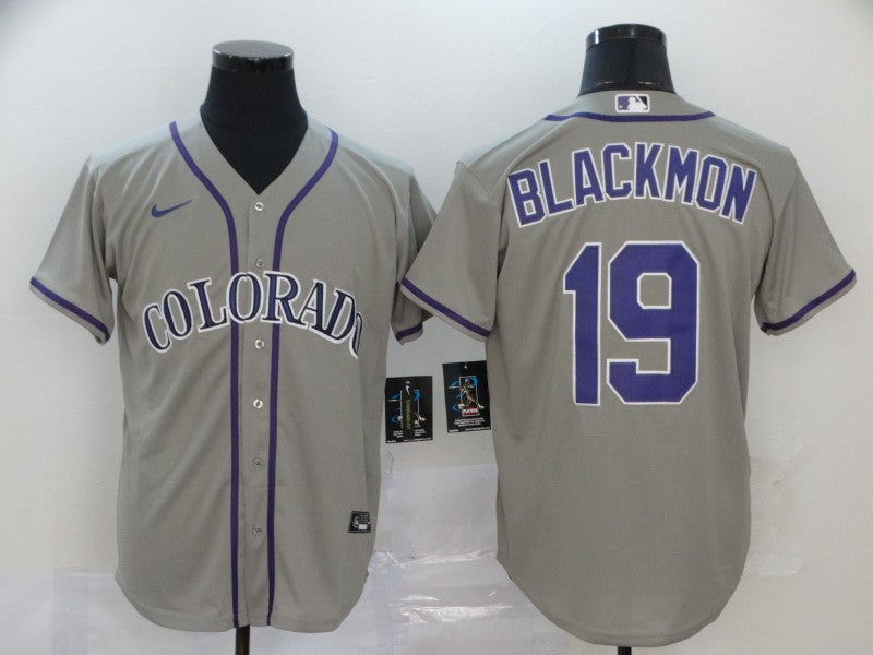 Men's Colorado Rockies Charlie Blackmon #19 Gray Replica Baseball Jerseys