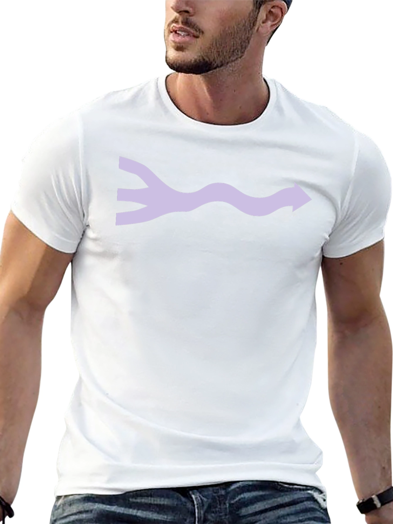 Abstract Wave Arrow Graphic Tee - Black Unisex T-Shirt