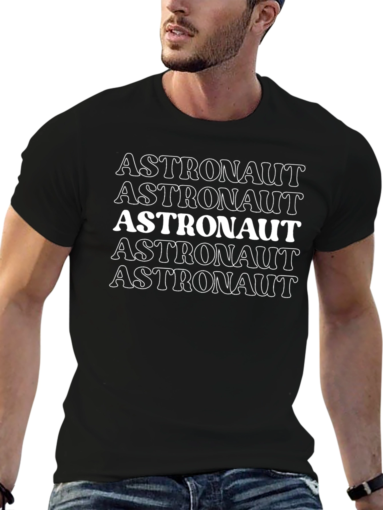 Astronaut Graphic Tee - Black Cotton T-Shirt