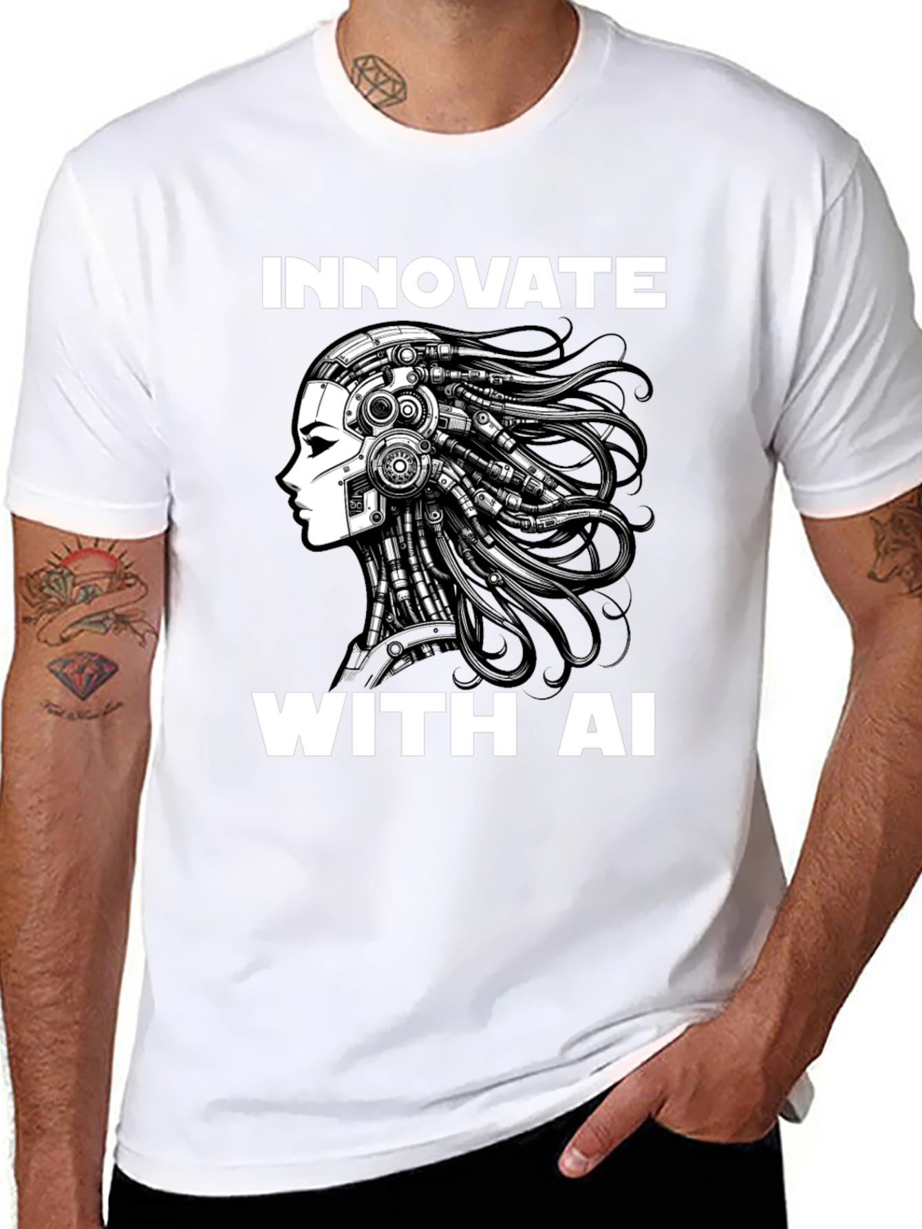 Innovate with AI - Futuristic Graphic T-Shirt