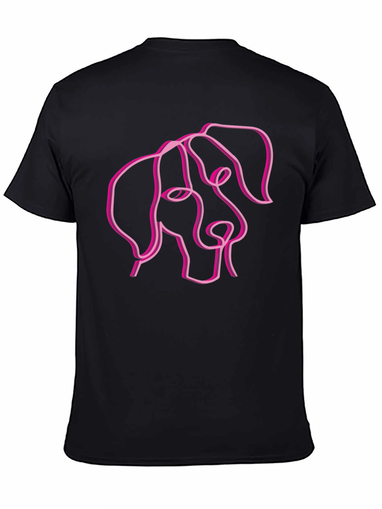 Abstract Dog Line Art Black T-Shirt