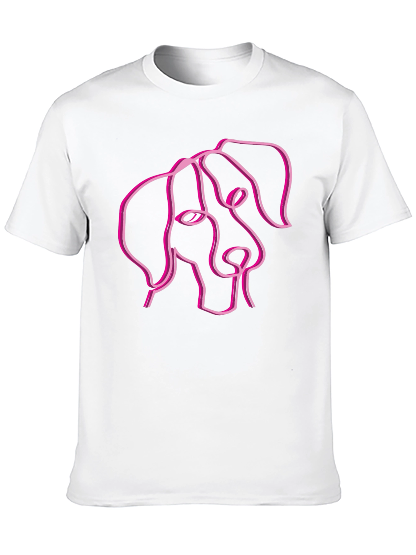 Abstract Dog Line Art Black T-Shirt