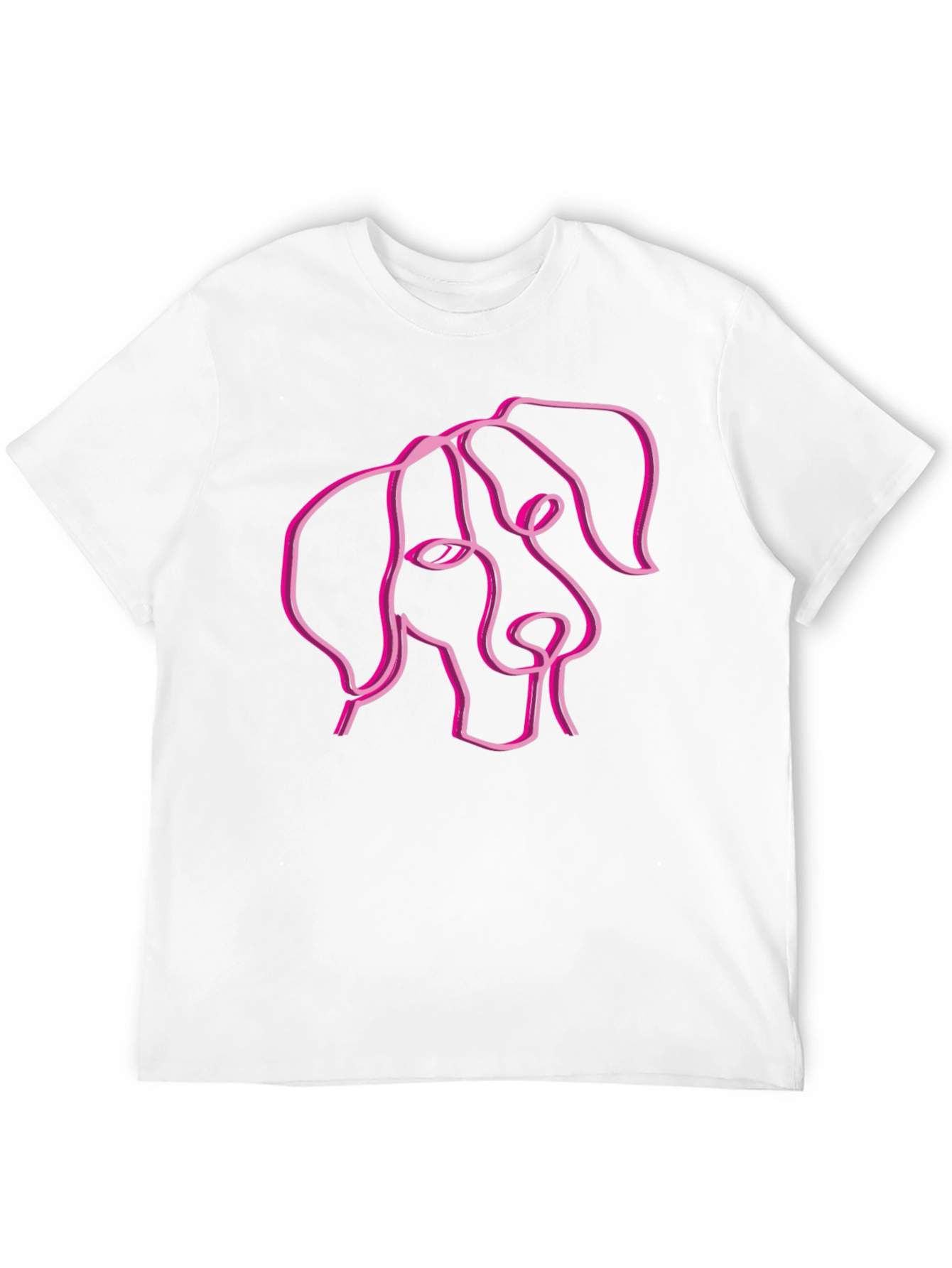 Abstract Dog Line Art Black T-Shirt