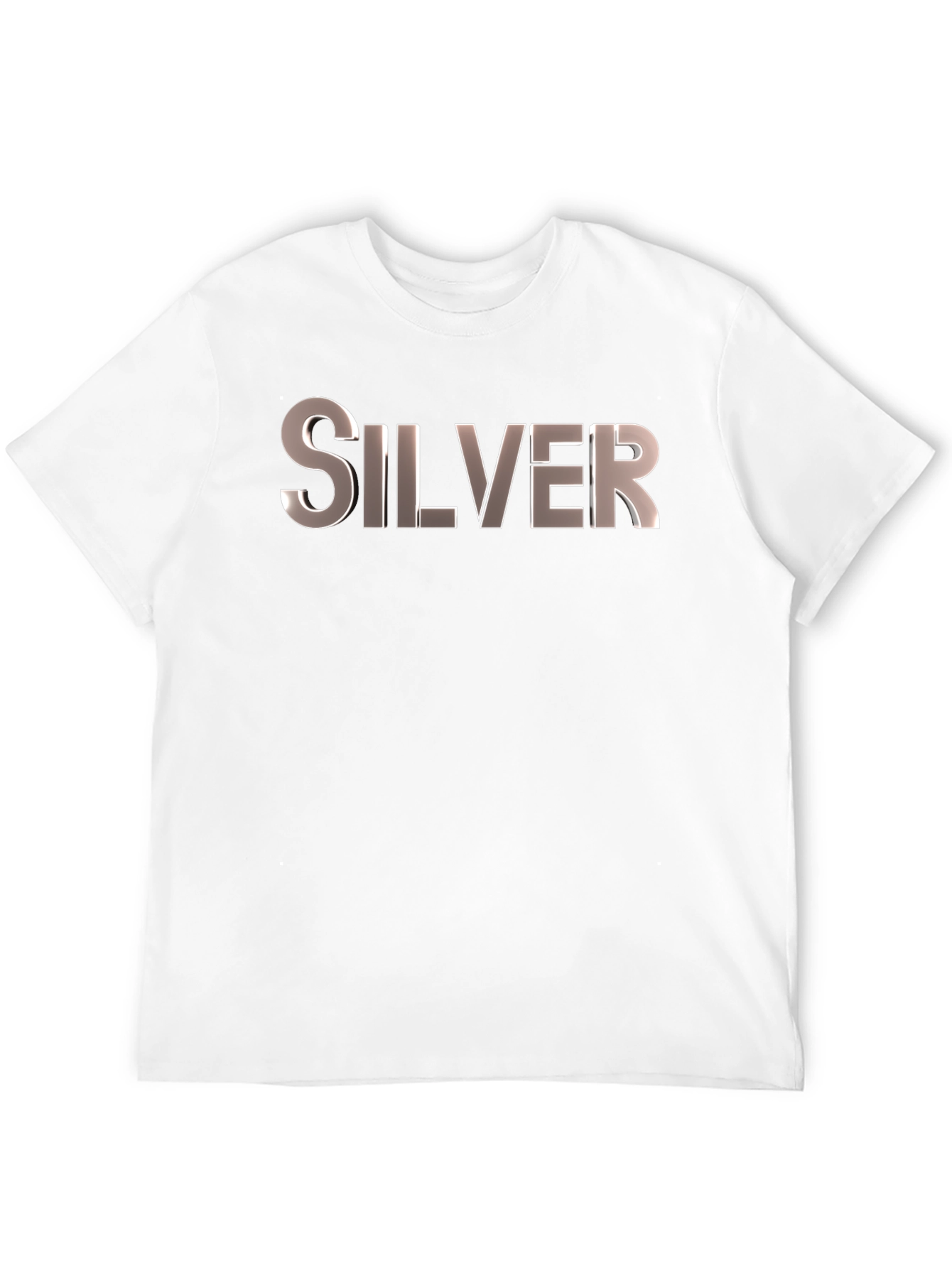 Silver Text Graphic Black T-Shirt