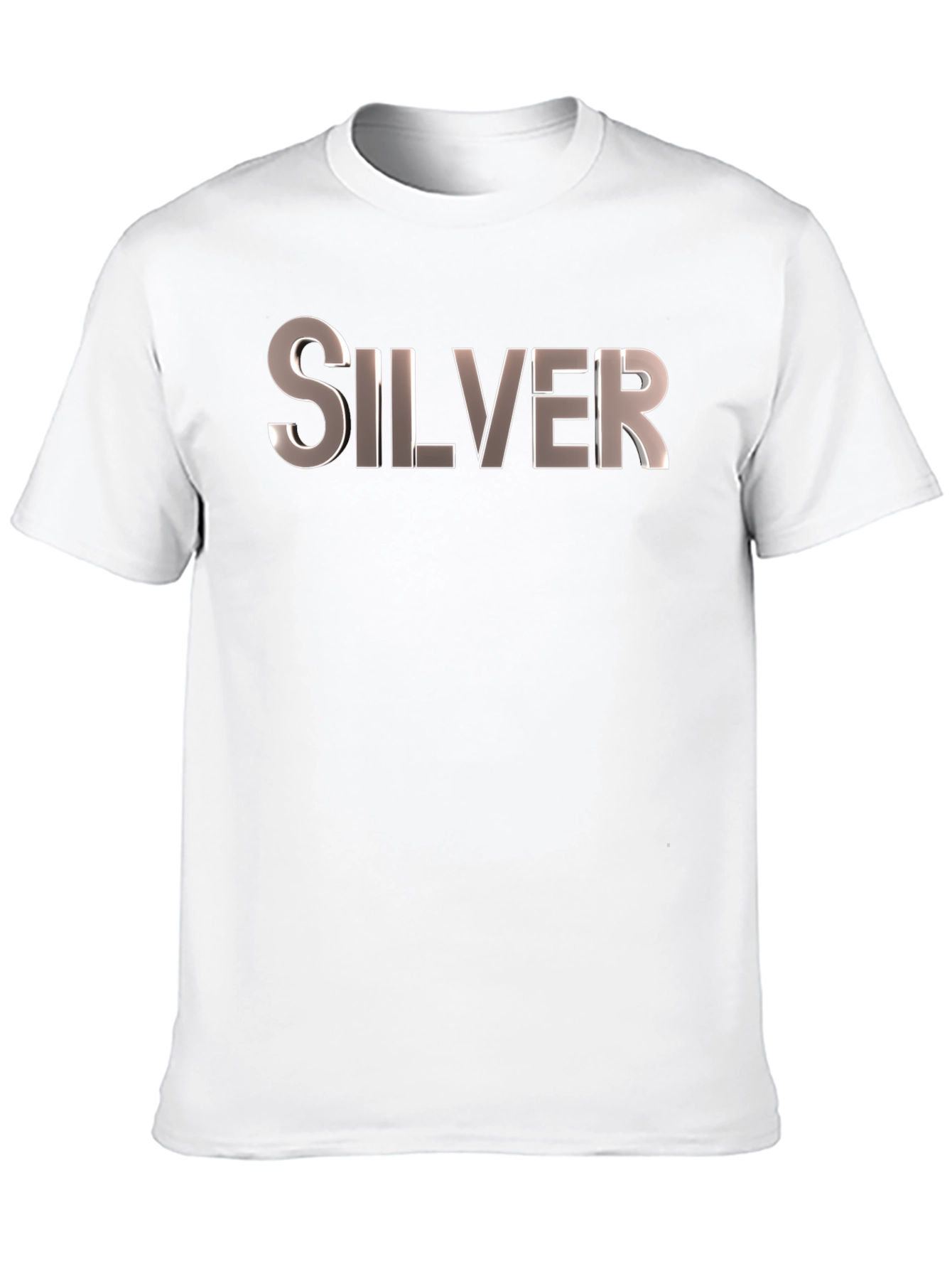 Silver Text Graphic Black T-Shirt