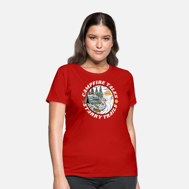 Campfire Tales Starry Trails Retro Camping T-shirt