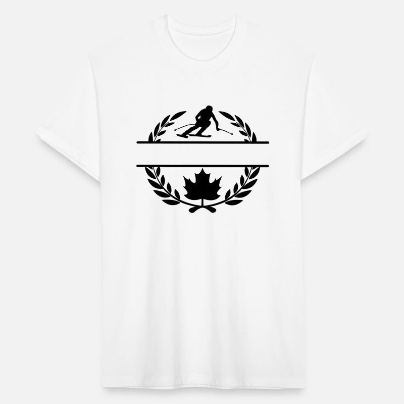 Canada maple leaf skiing laurel wreath