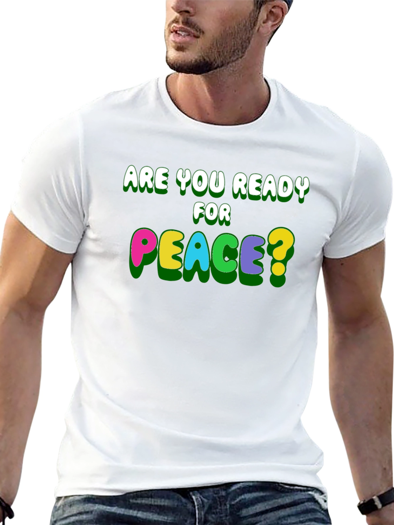 Ready for Peace? Black Graphic T-Shirt