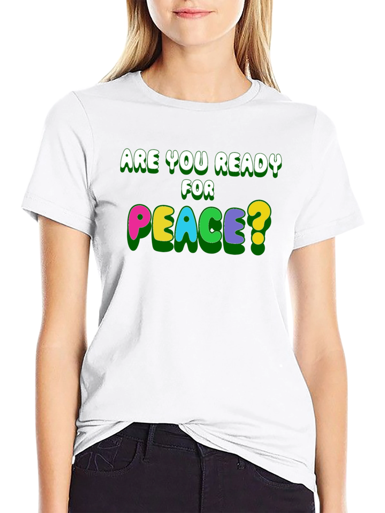 Ready for Peace? Black Graphic T-Shirt