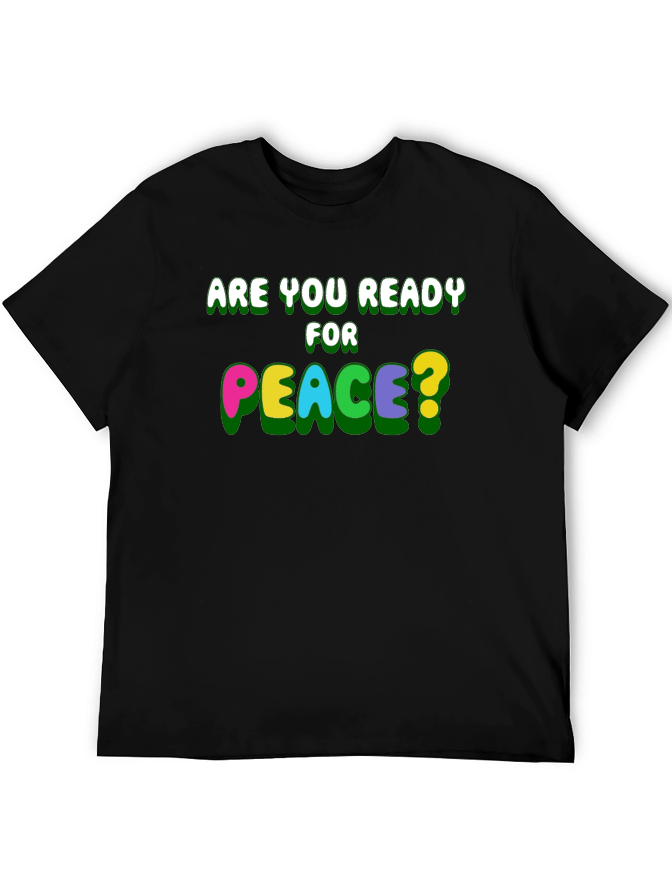 Ready for Peace? Black Graphic T-Shirt