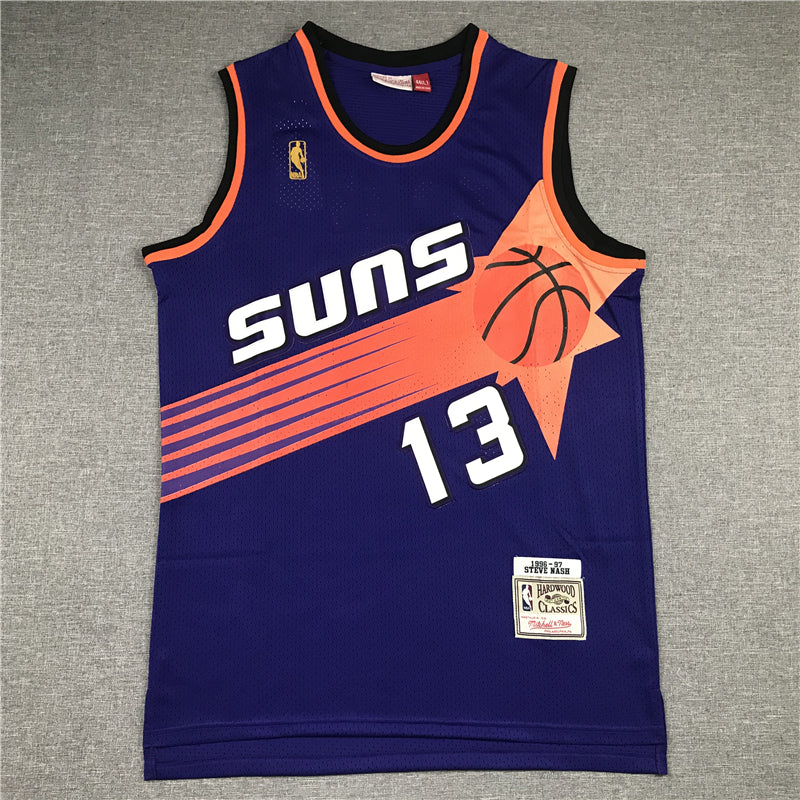 Men's Phoenix Suns Steve Nash #13 Purple 1996-97 Throwback Stitched Jerseys