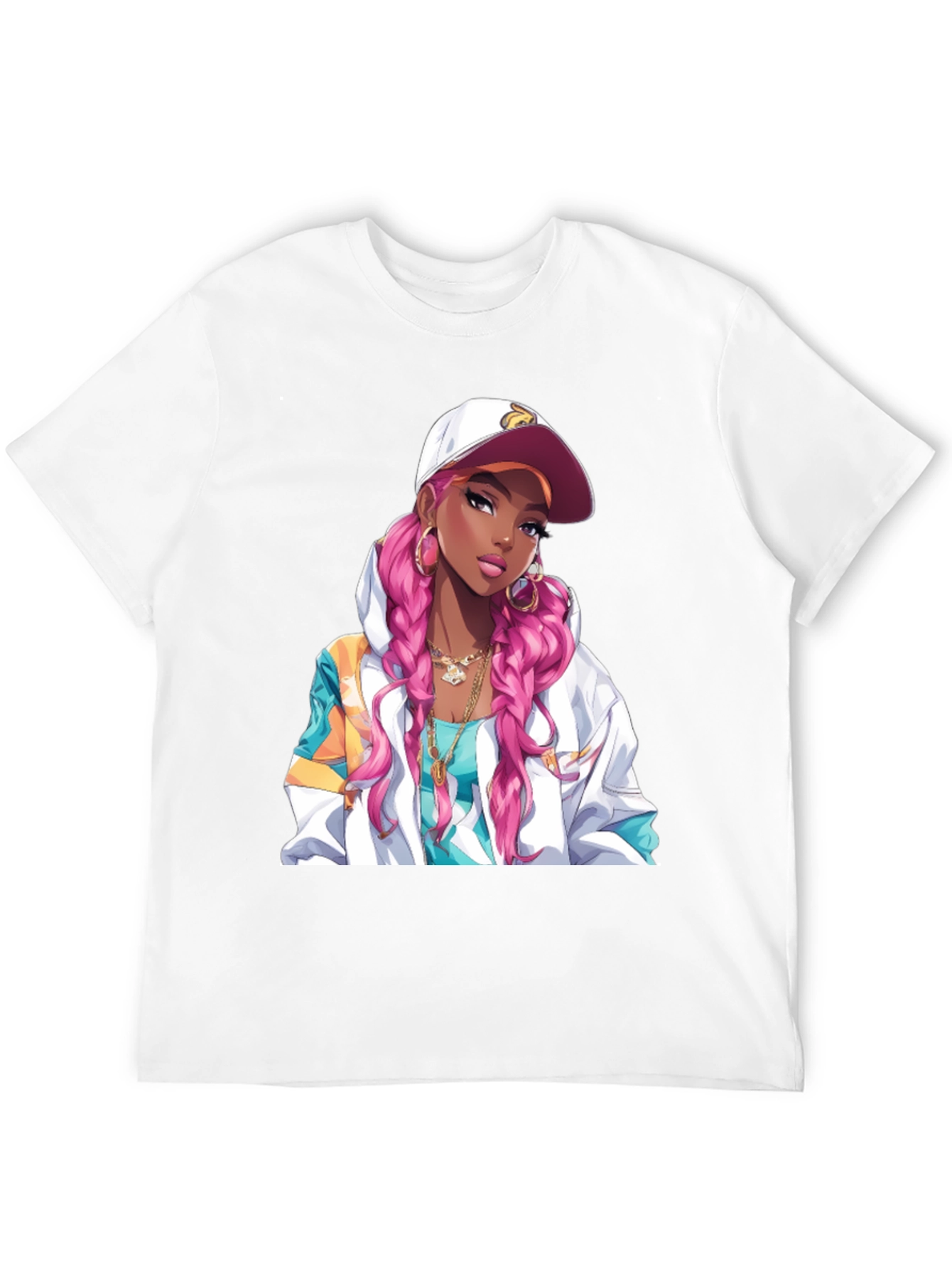 Anime Girl Graphic Tee - Black T-Shirt