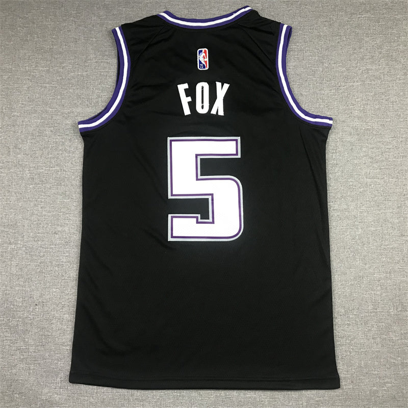 Men's Sacramento Kings De'Aaron Fox Black Fast Break Replica Jerseys City Edition