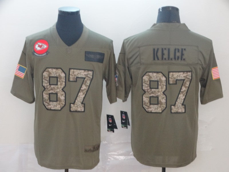 Men's Kansas City Chiefs Travis Kelce #87 Brown Game Player Jerseys