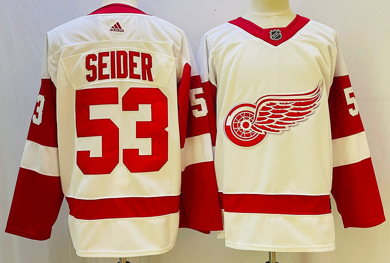 Men's Detroit Red Wings Moritz Seider #53 White Player Jerseys