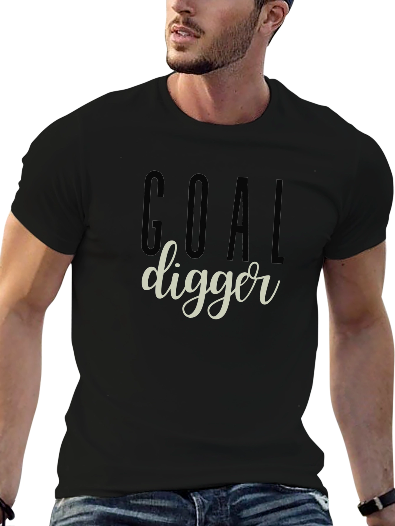 Goal Digger Graphic Tee - Black Cotton T-Shirt