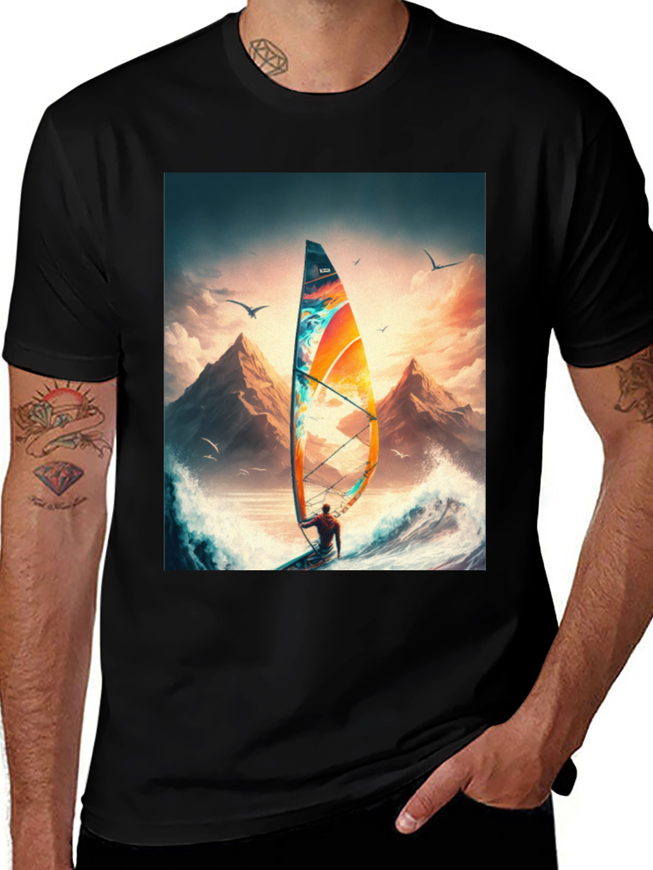 Windsurfing Adventure Graphic Tee