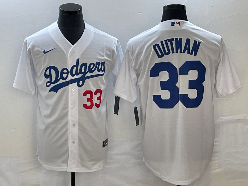 Men's Los Angeles Dodgers James Outman #33 White Home Replica Player Jerseys