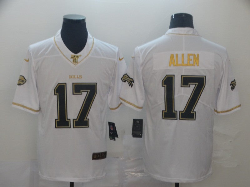 Men's Buffalo Bills Josh Allen #17 White Authentic Game Jerseys