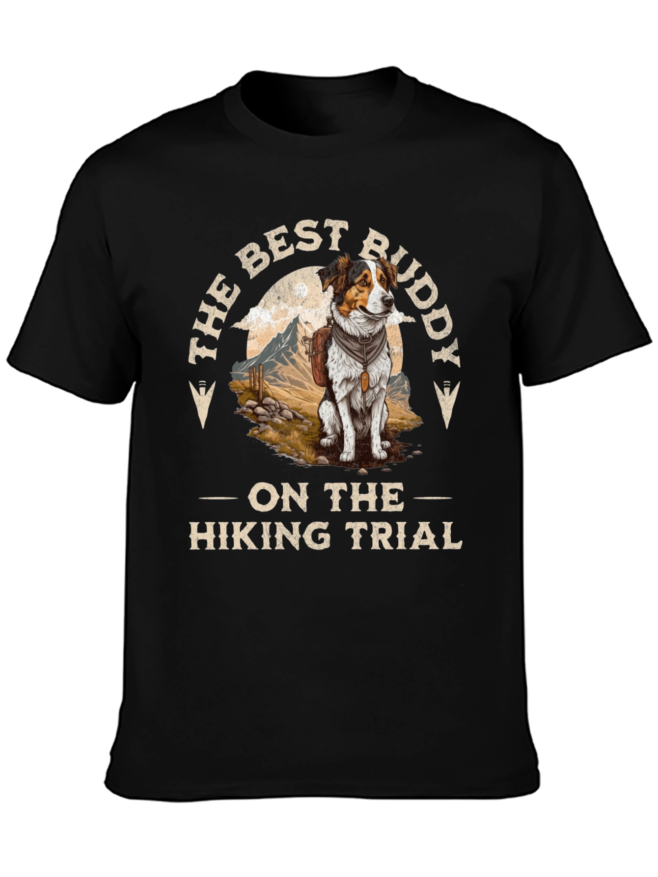 Best Buddy Hiking Dog Graphic T-Shirt