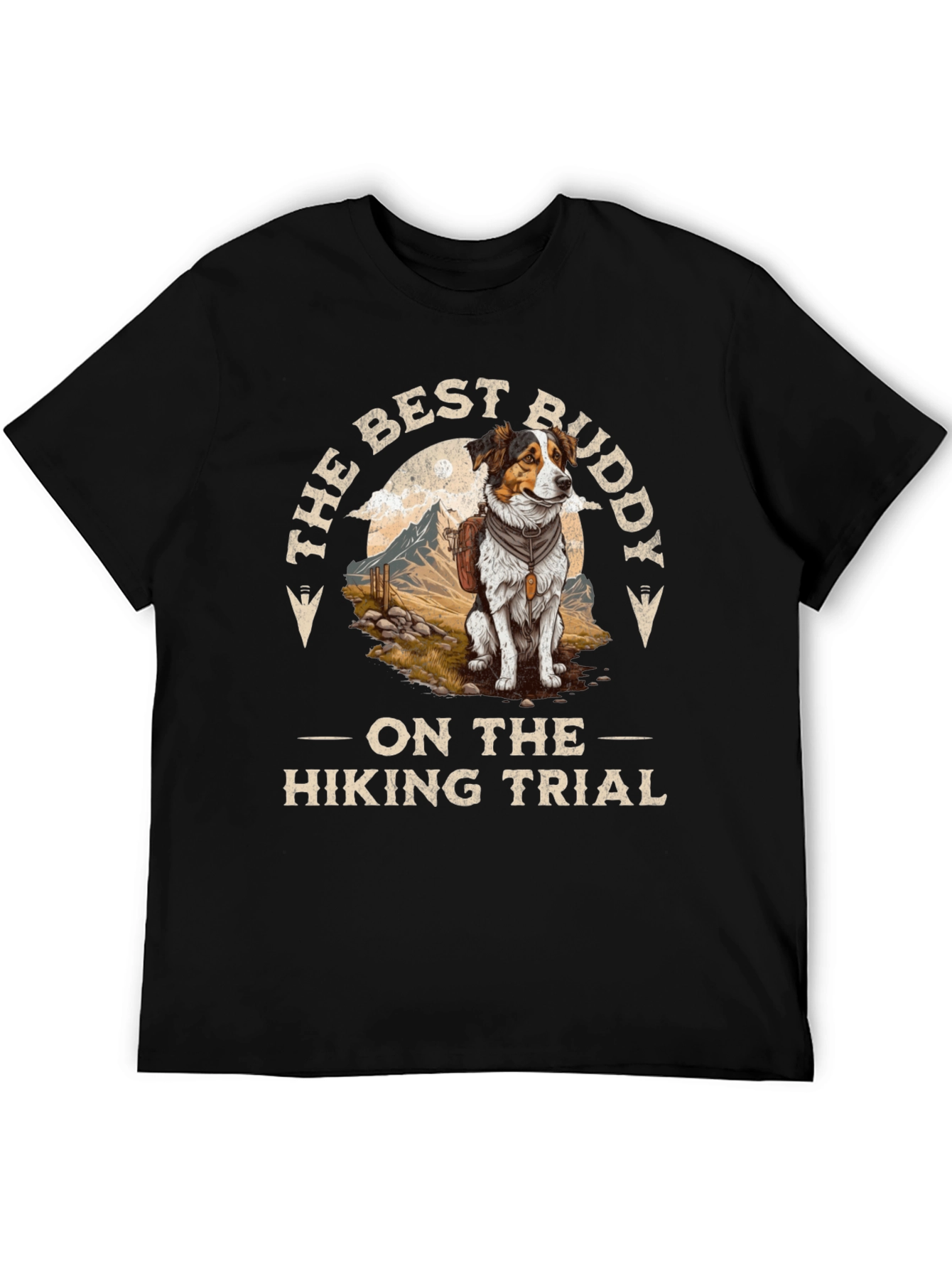 Best Buddy Hiking Dog Graphic T-Shirt
