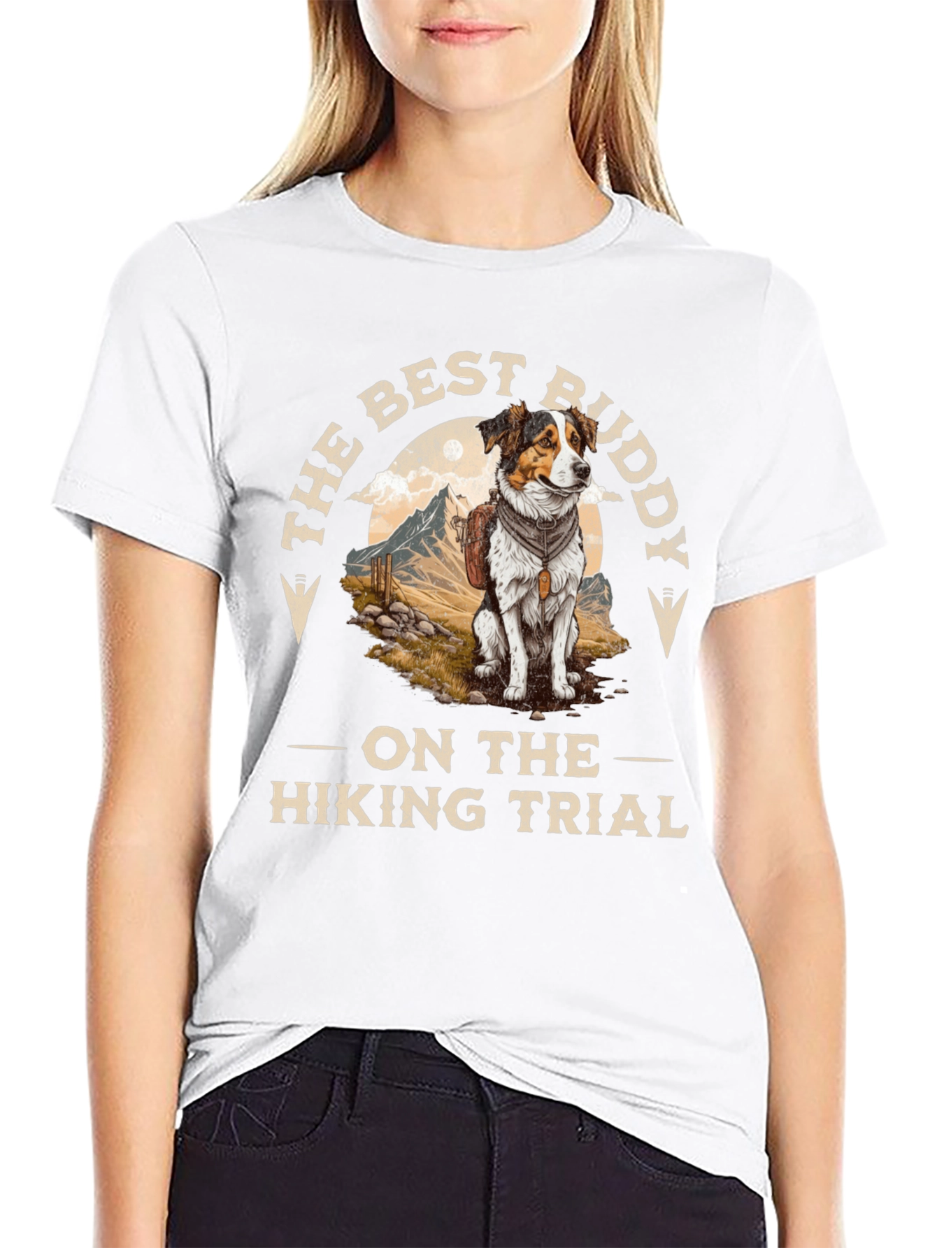 Best Buddy Hiking Dog Graphic T-Shirt