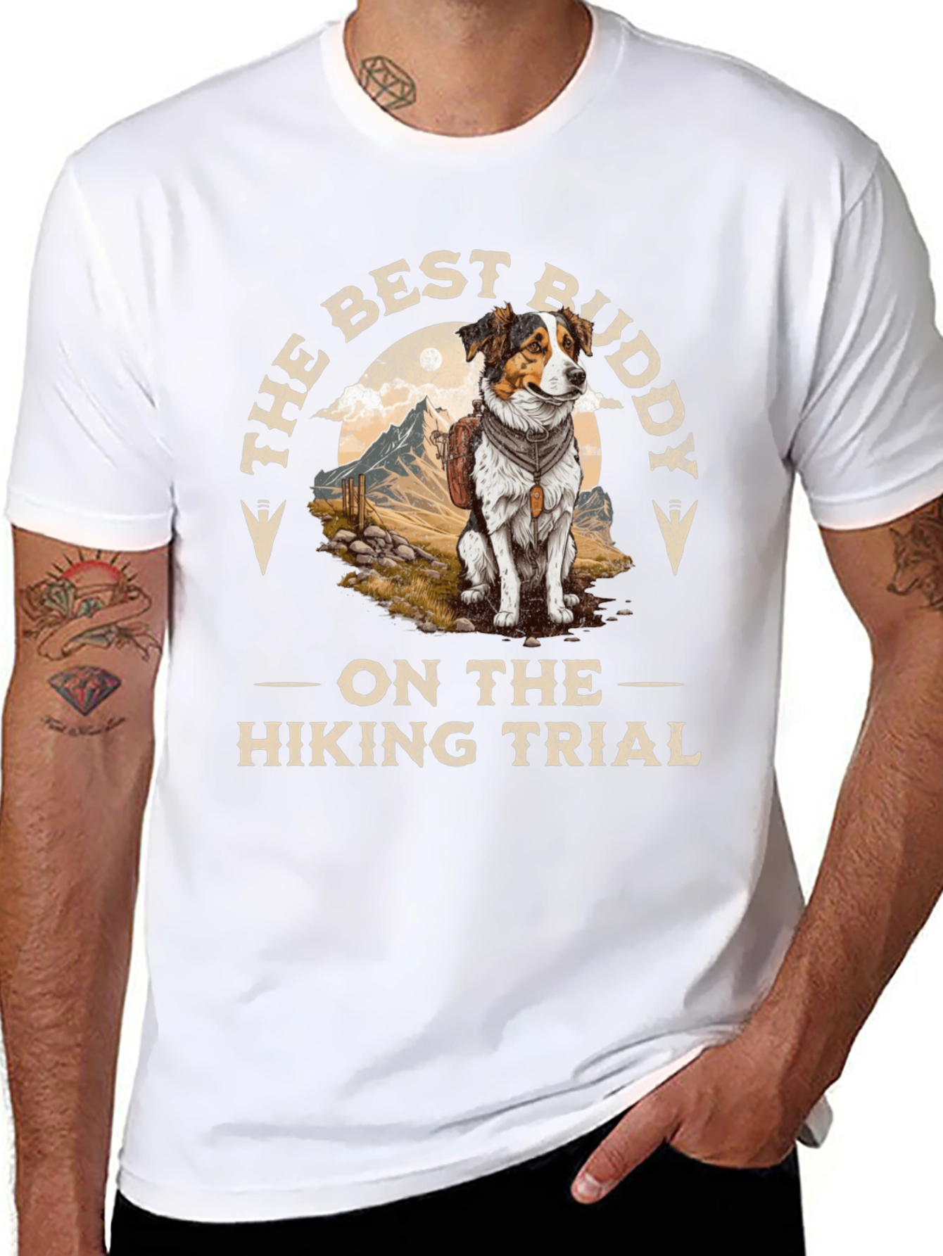 Best Buddy Hiking Dog Graphic T-Shirt