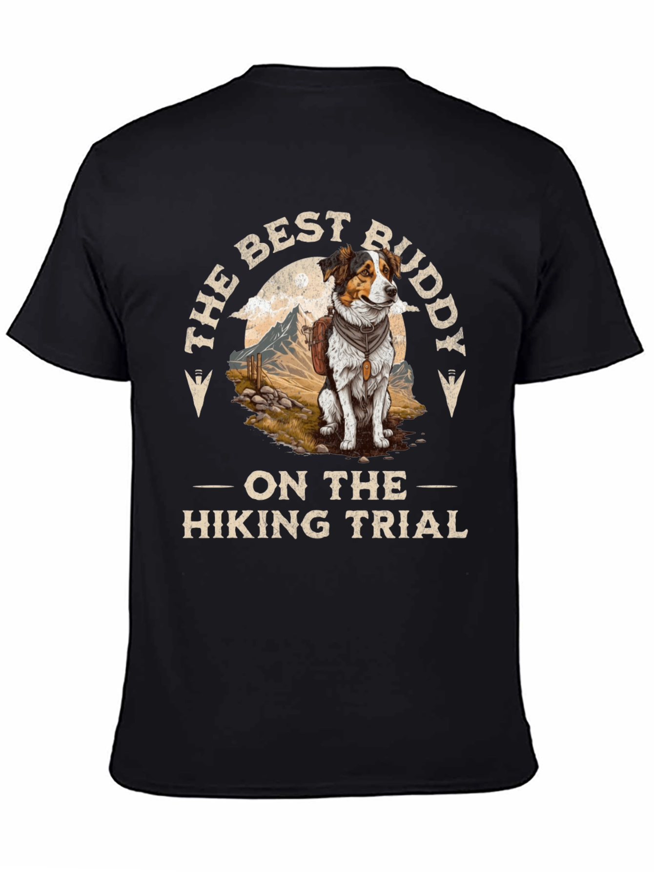 Best Buddy Hiking Dog Graphic T-Shirt