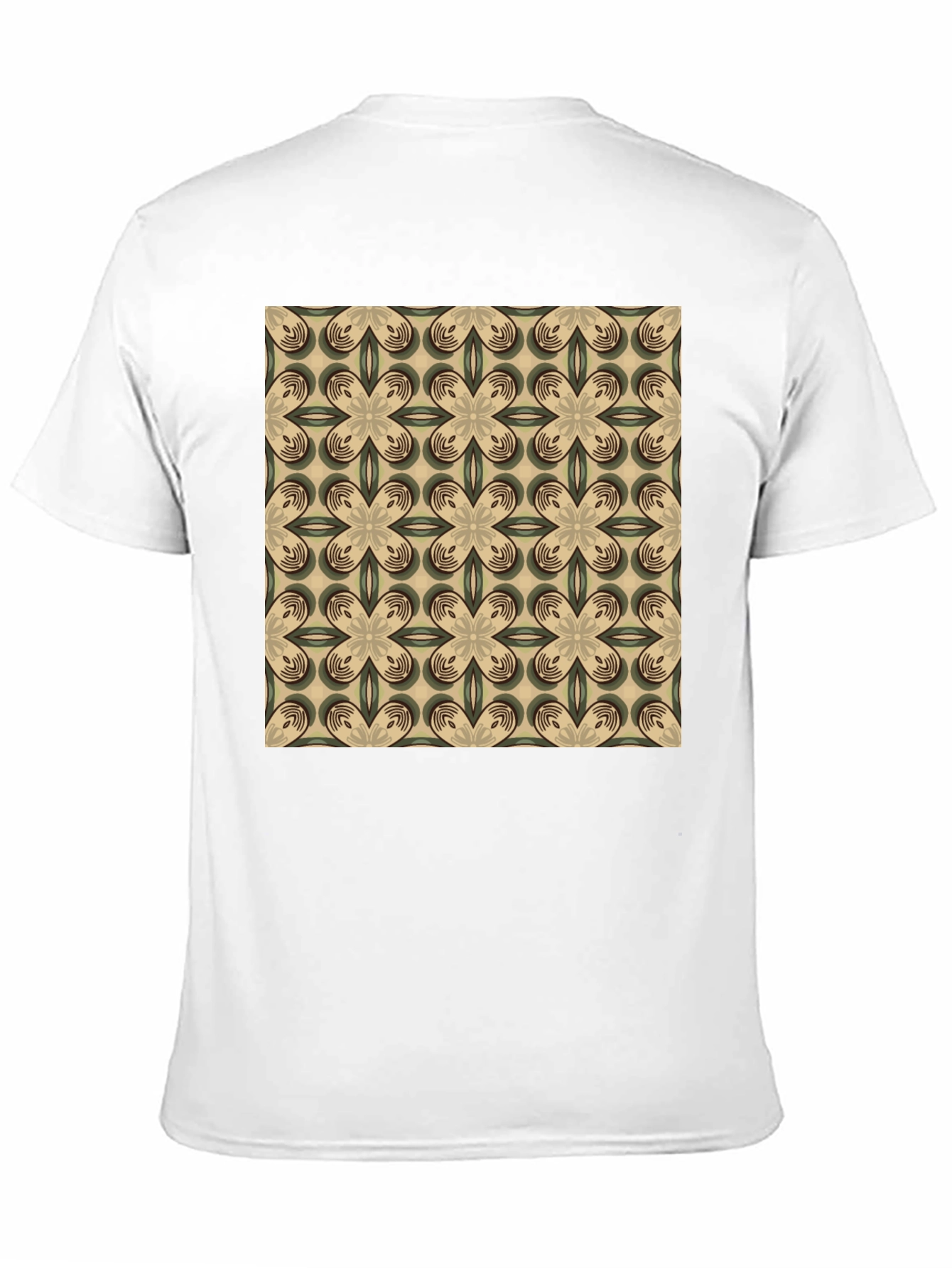 Patterned Graphic Print Crew Neck T-Shirt