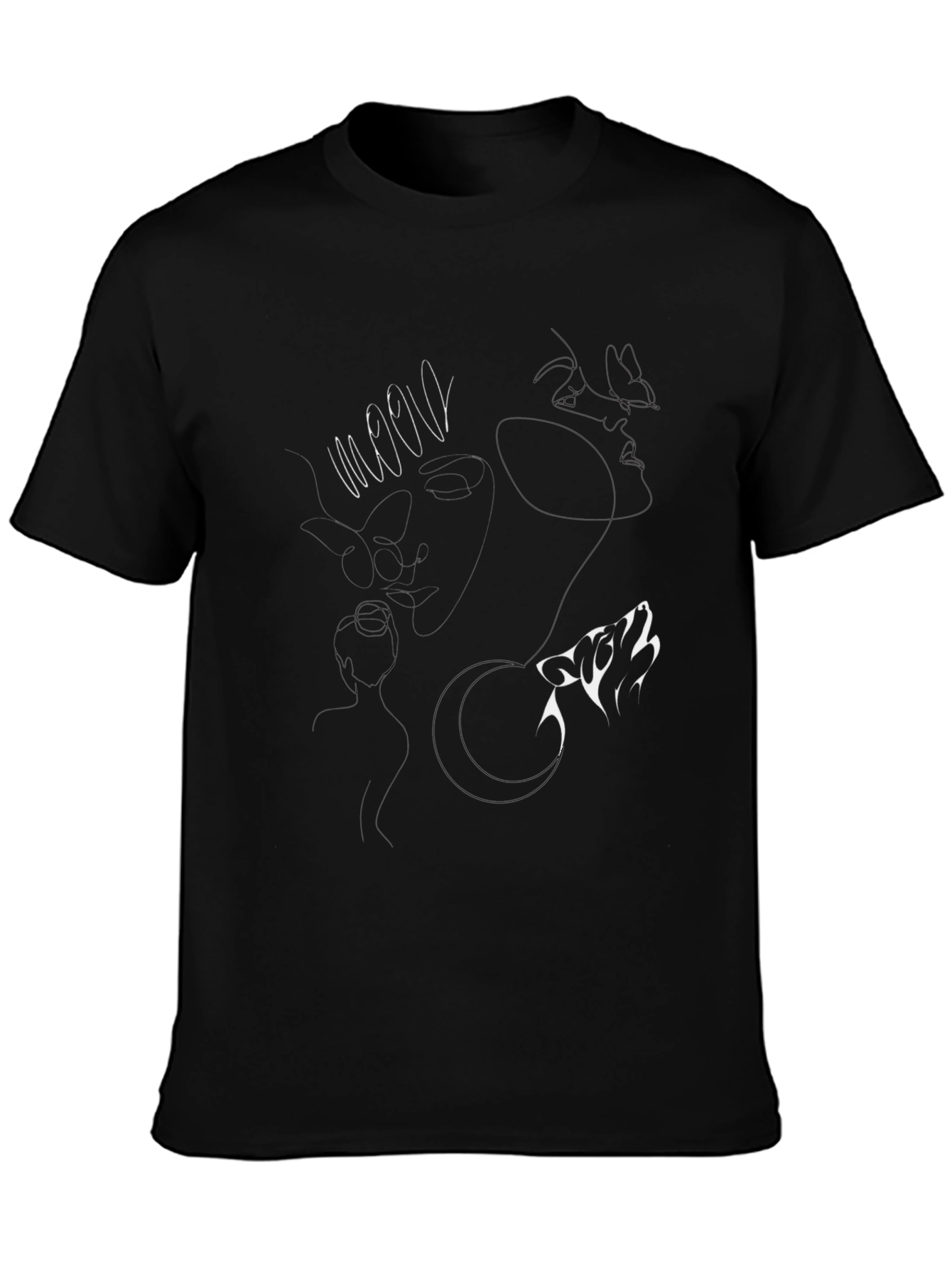 Wolf Howling at Moon Graphic T-Shirt